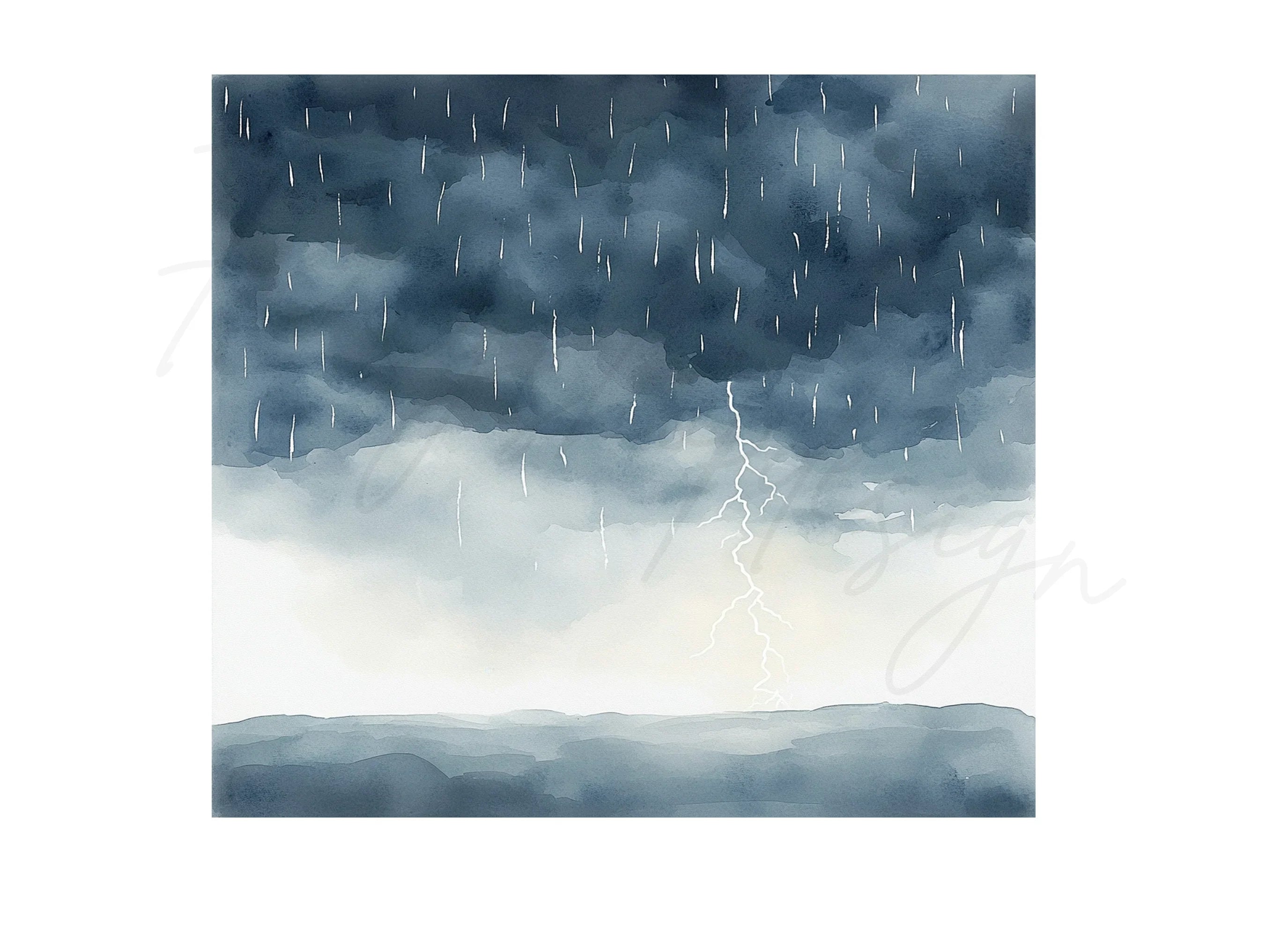 Dramatic Rain and Lightning Clipart Bundle