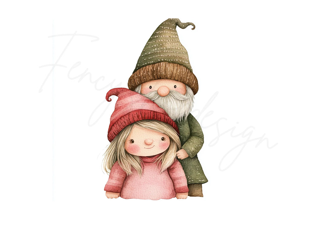 Adorable Gnome Family Clipart Bundle
