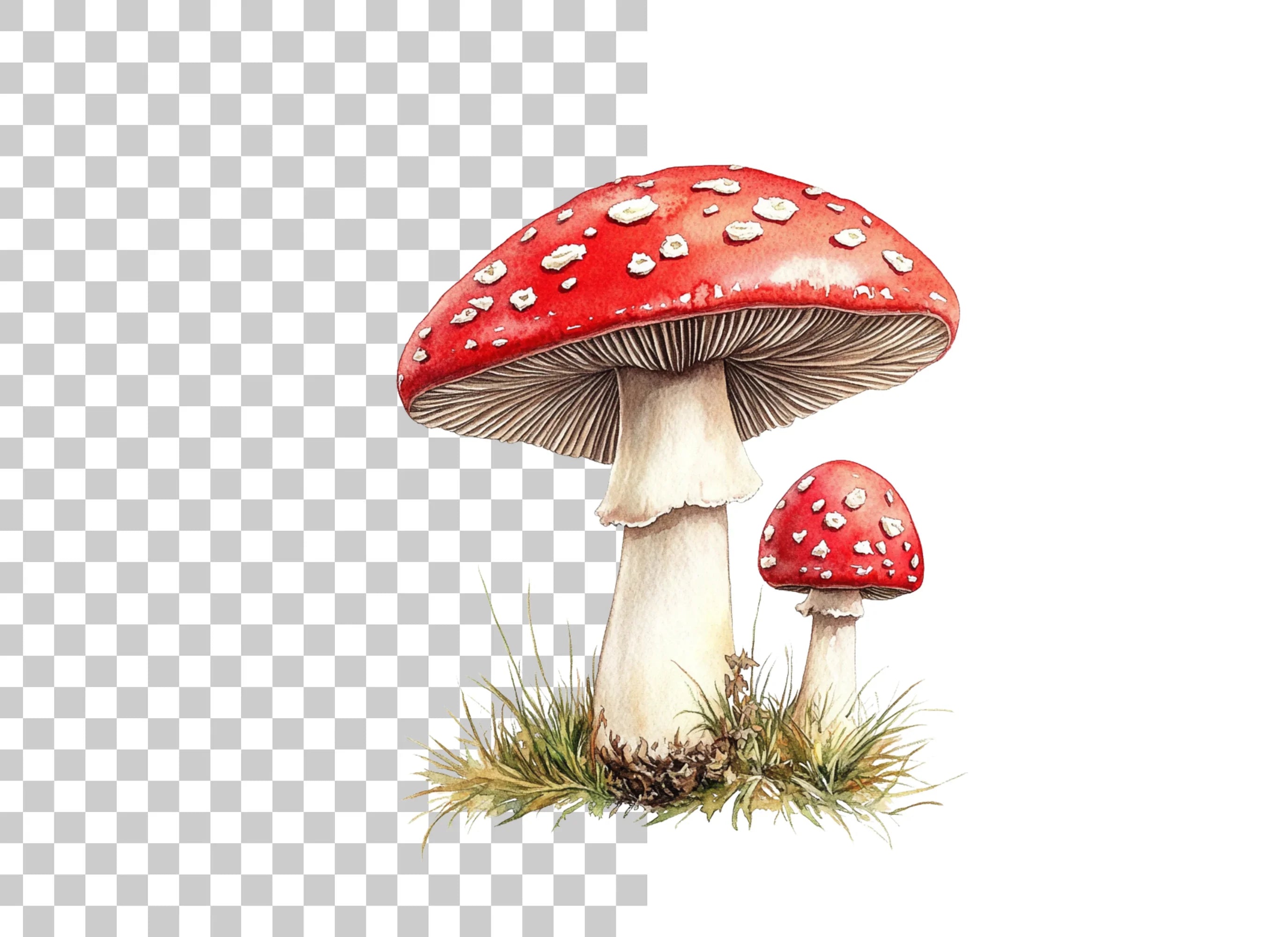 Fly Agaric Mushrooms Clipart Bundle