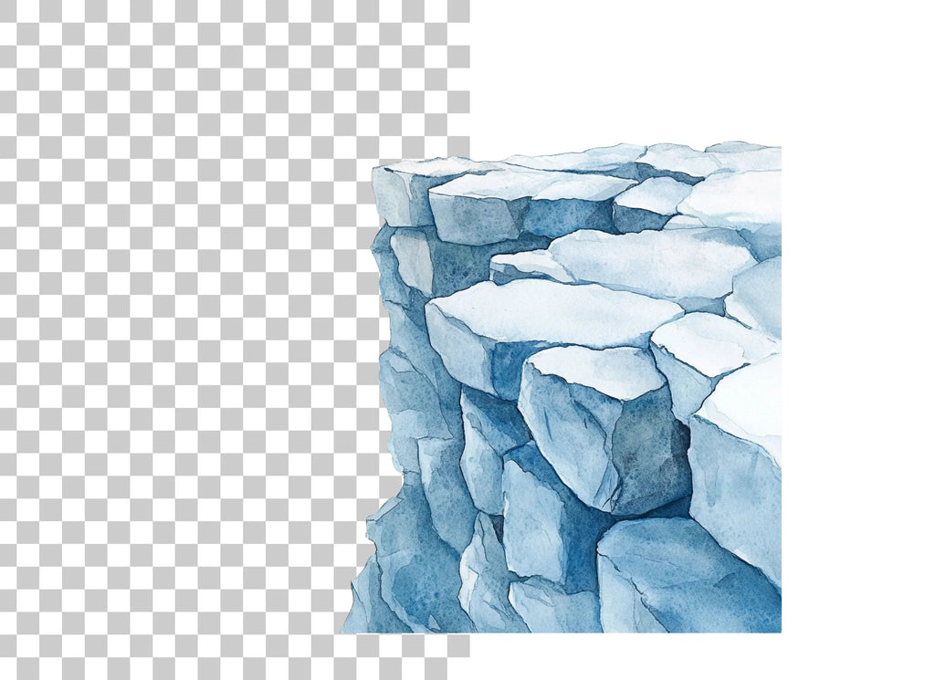Icy Cliff Gap Clipart Bundle