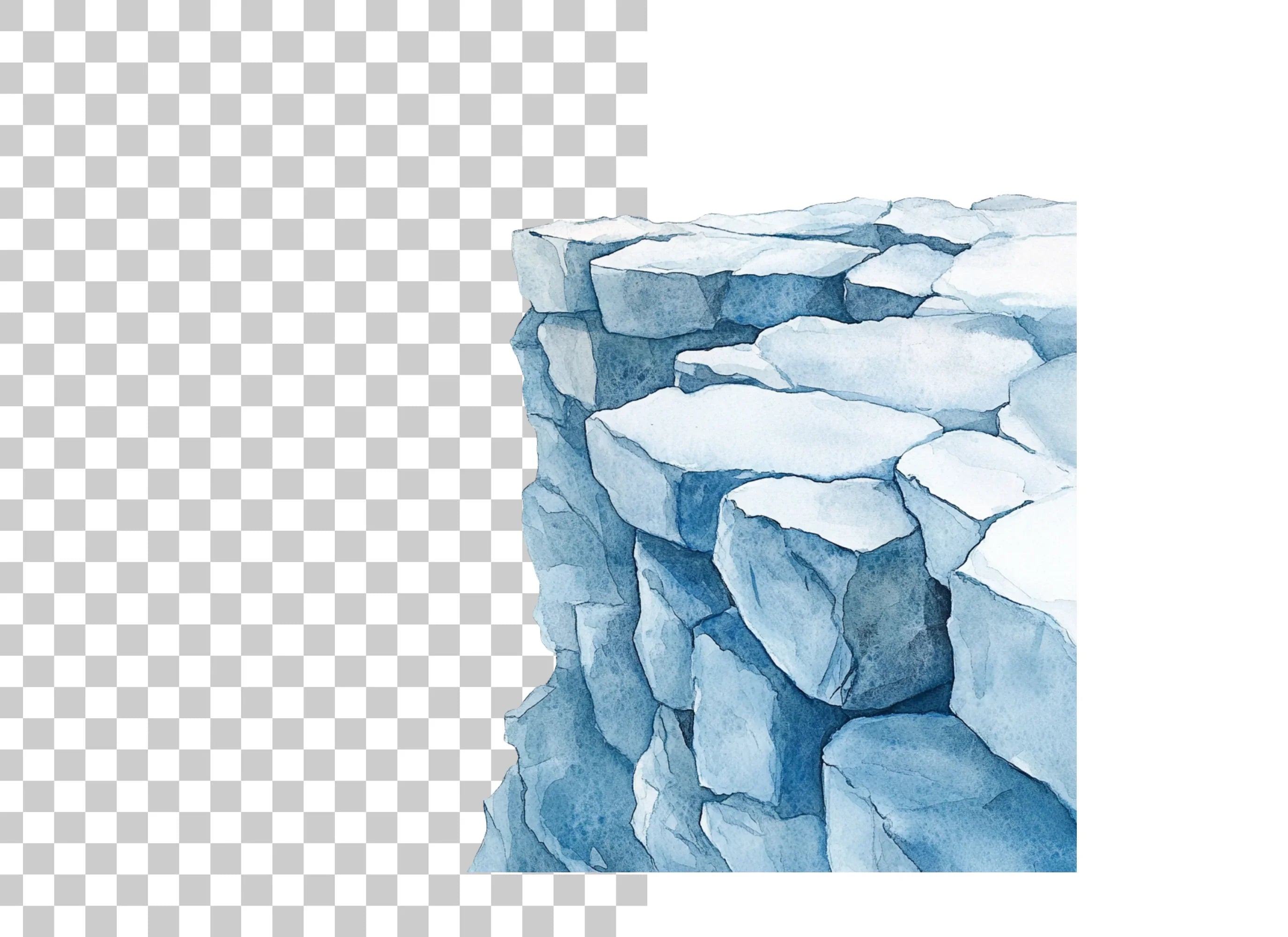 Icy Cliff Gap Clipart Bundle