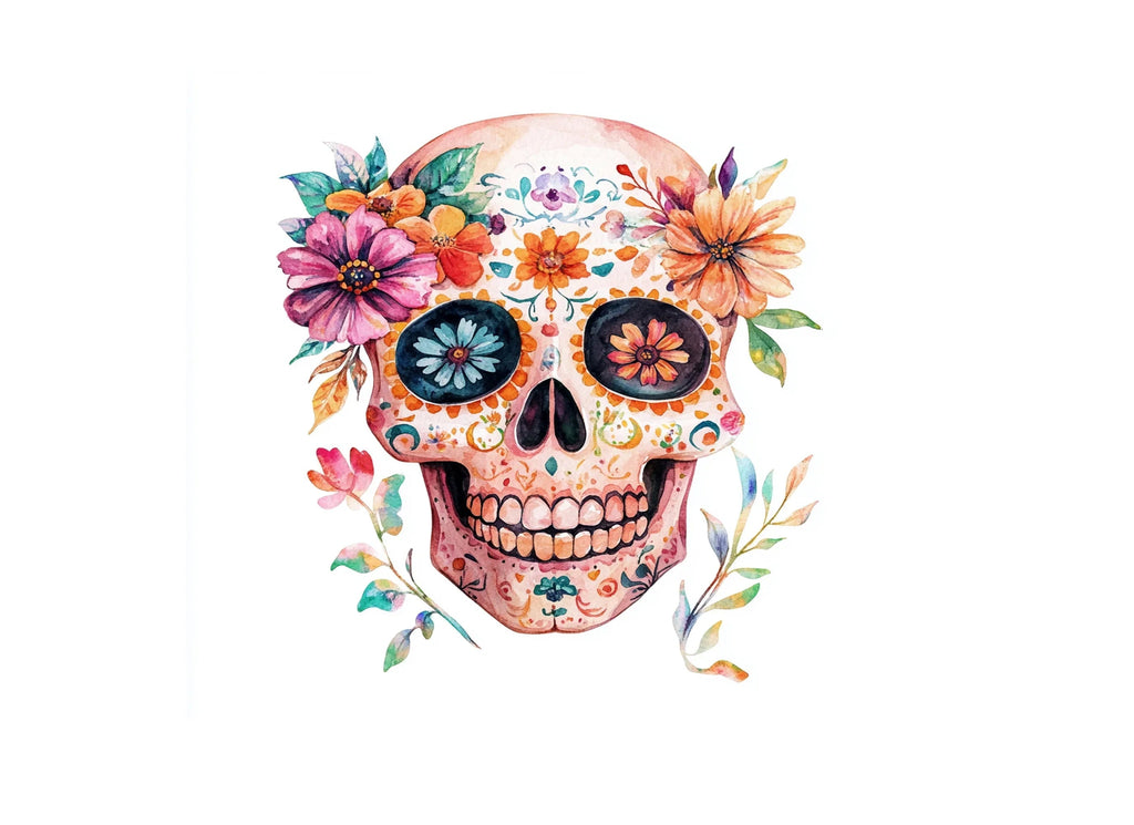 Vibrant Sugar Skull Clipart Bundle