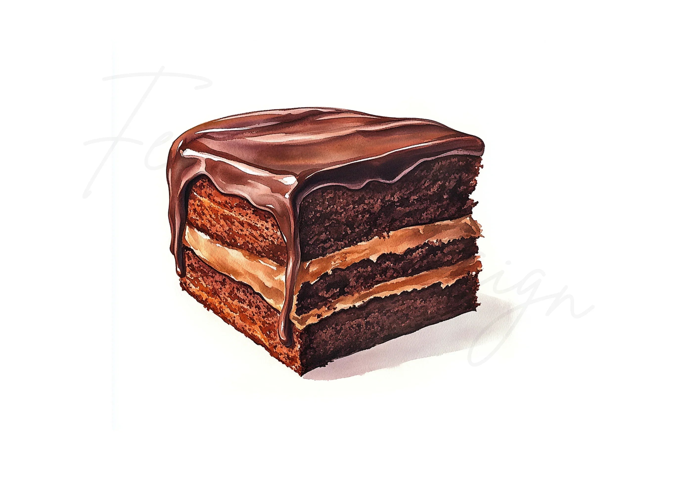 Chocolate Dessert Squares Clipart Bundle