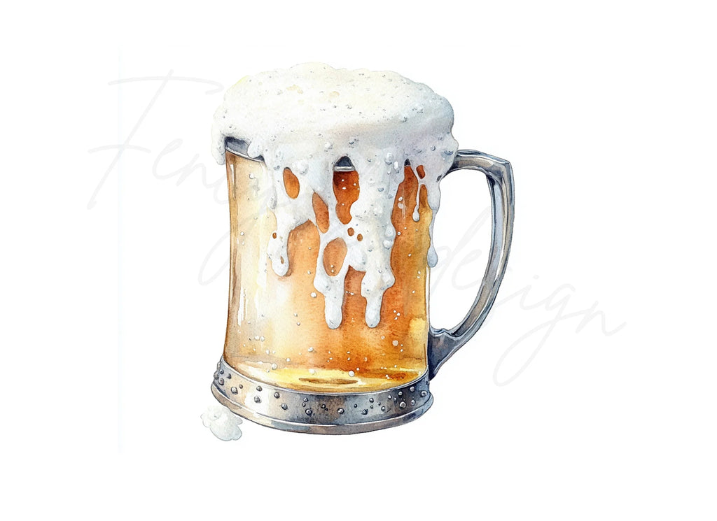 Frothy Beer Mugs Clipart Bundle