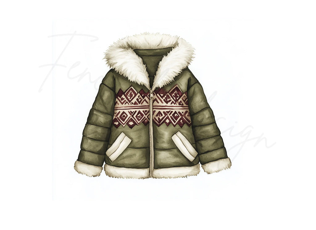 Cozy Winter Jacket Clipart Bundle