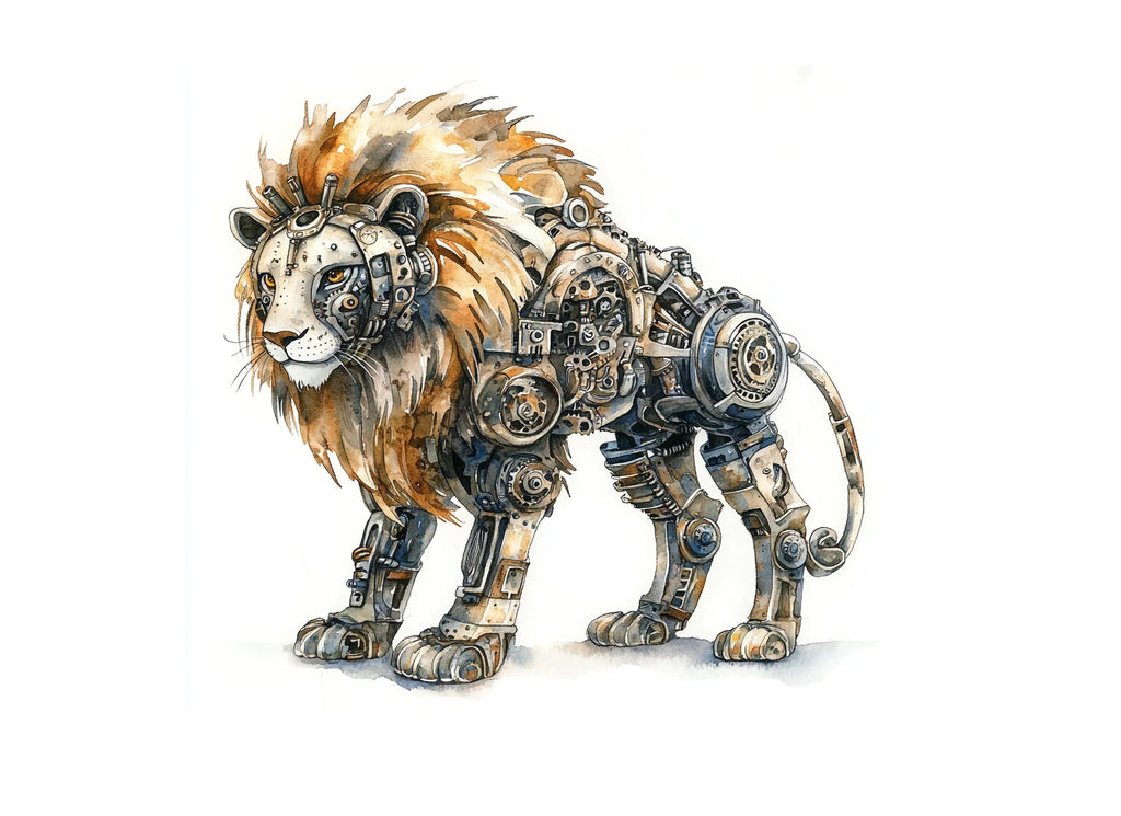 Steampunk Lion Clipart Bundle