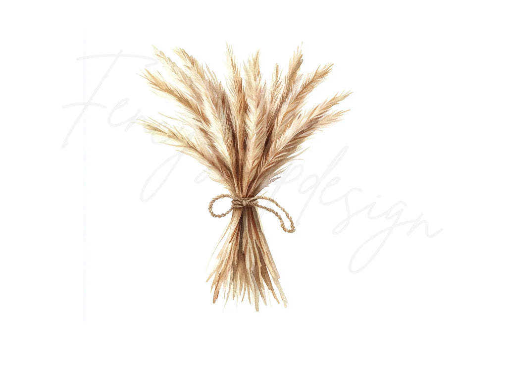 Pampas Grass Bouquets Clipart Bundle