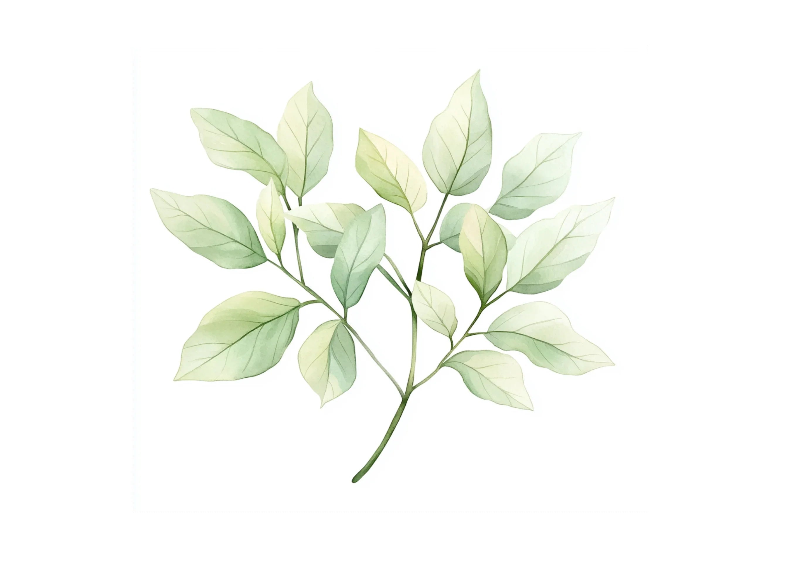 Green and White Leaves Clipart Bundle