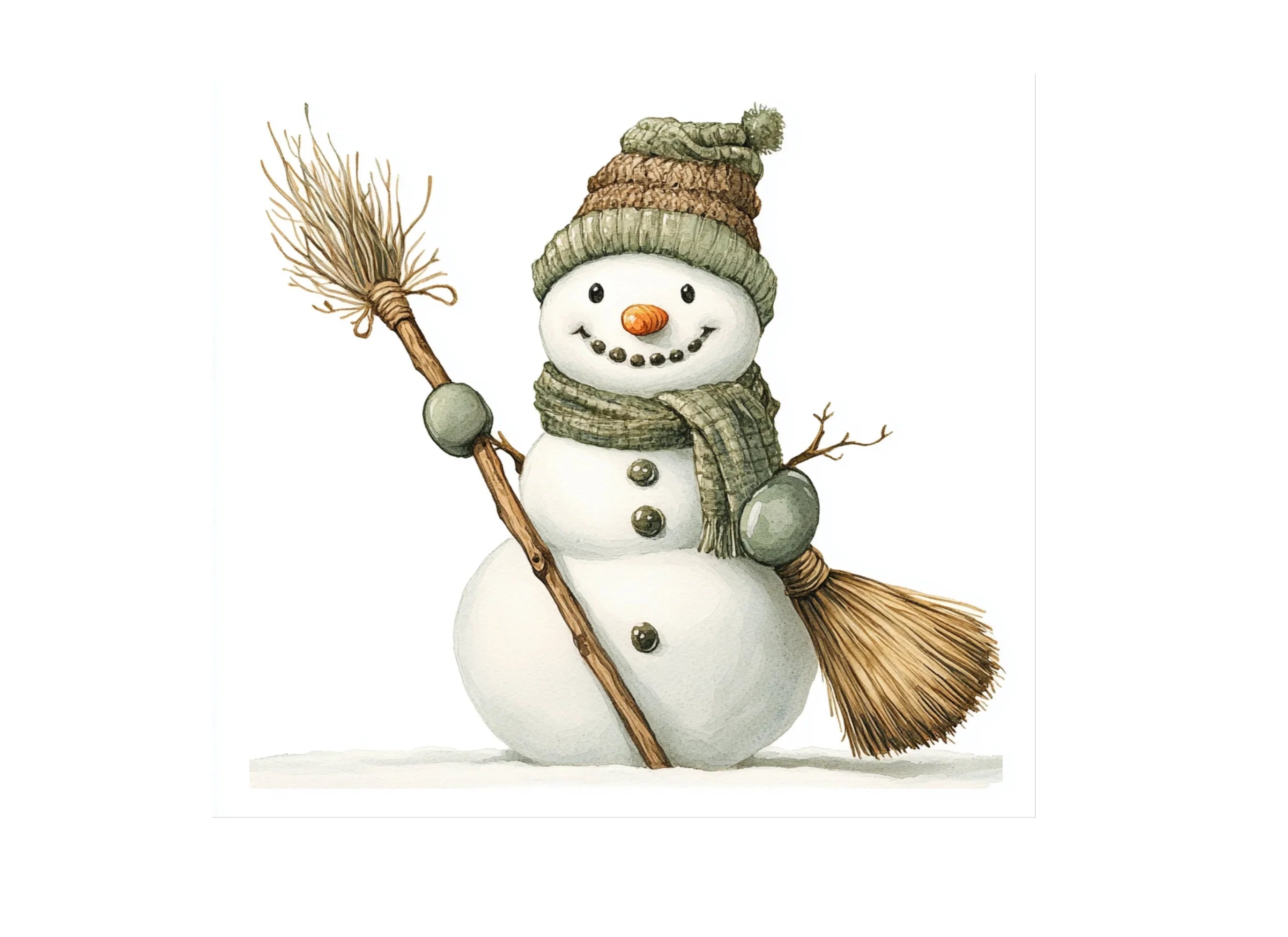 Cute Snowman Winter Clipart Bundle