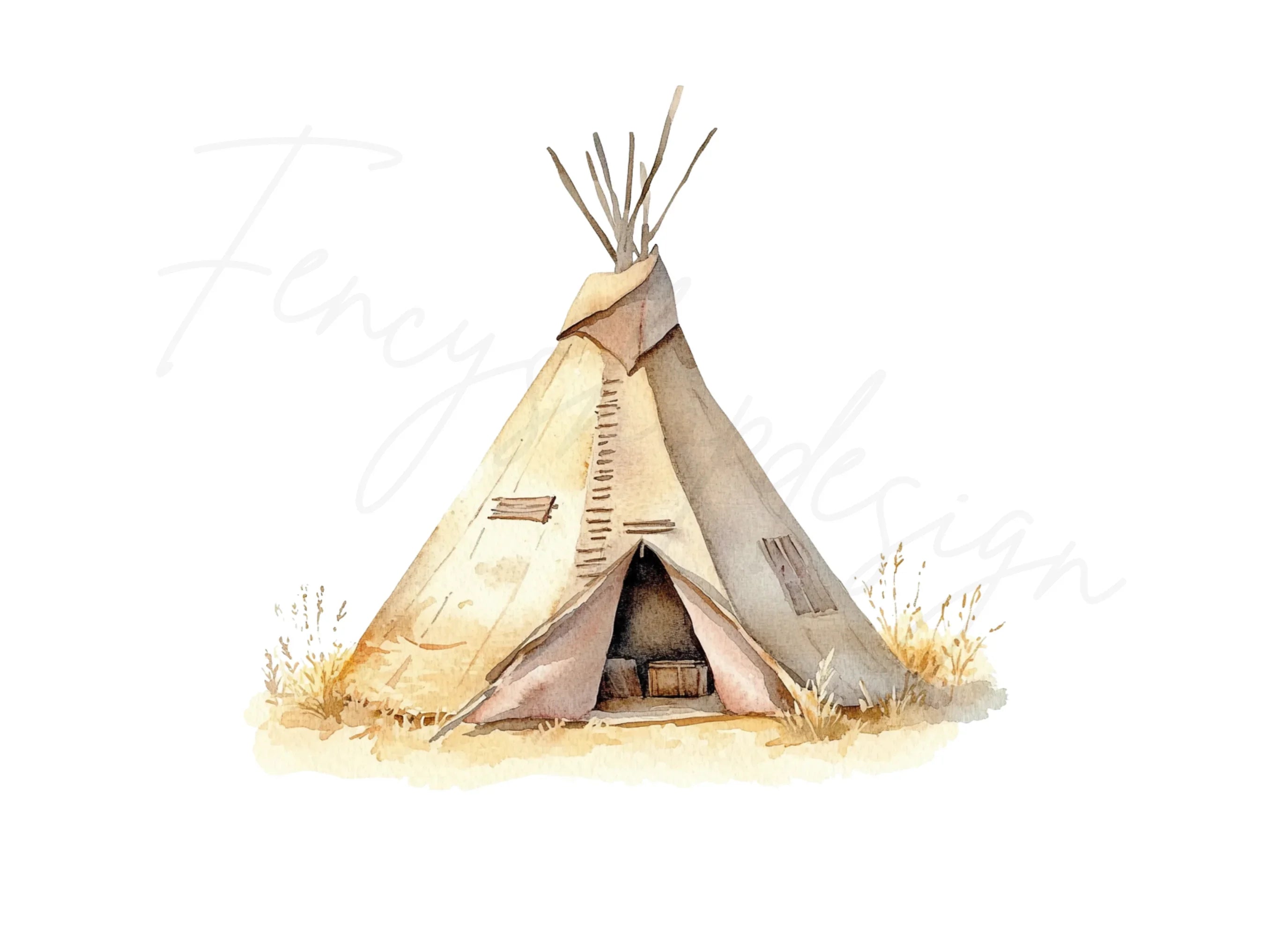 Rustic Teepee Clipart Bundle