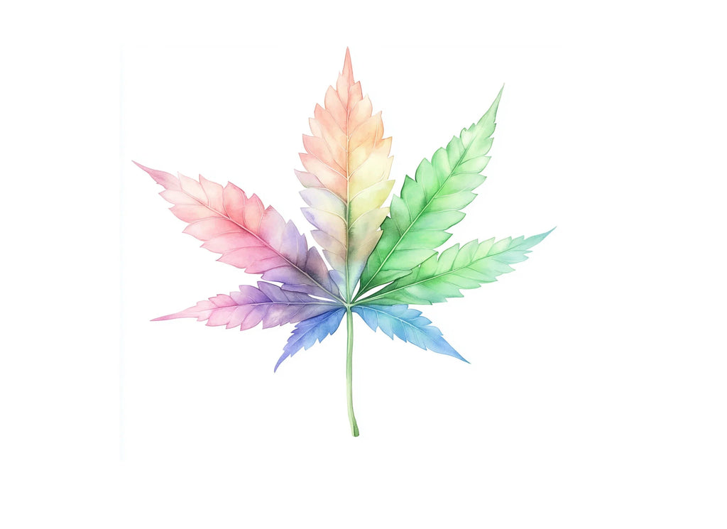 Pastel Cannabis Leaf Clipart Bundle