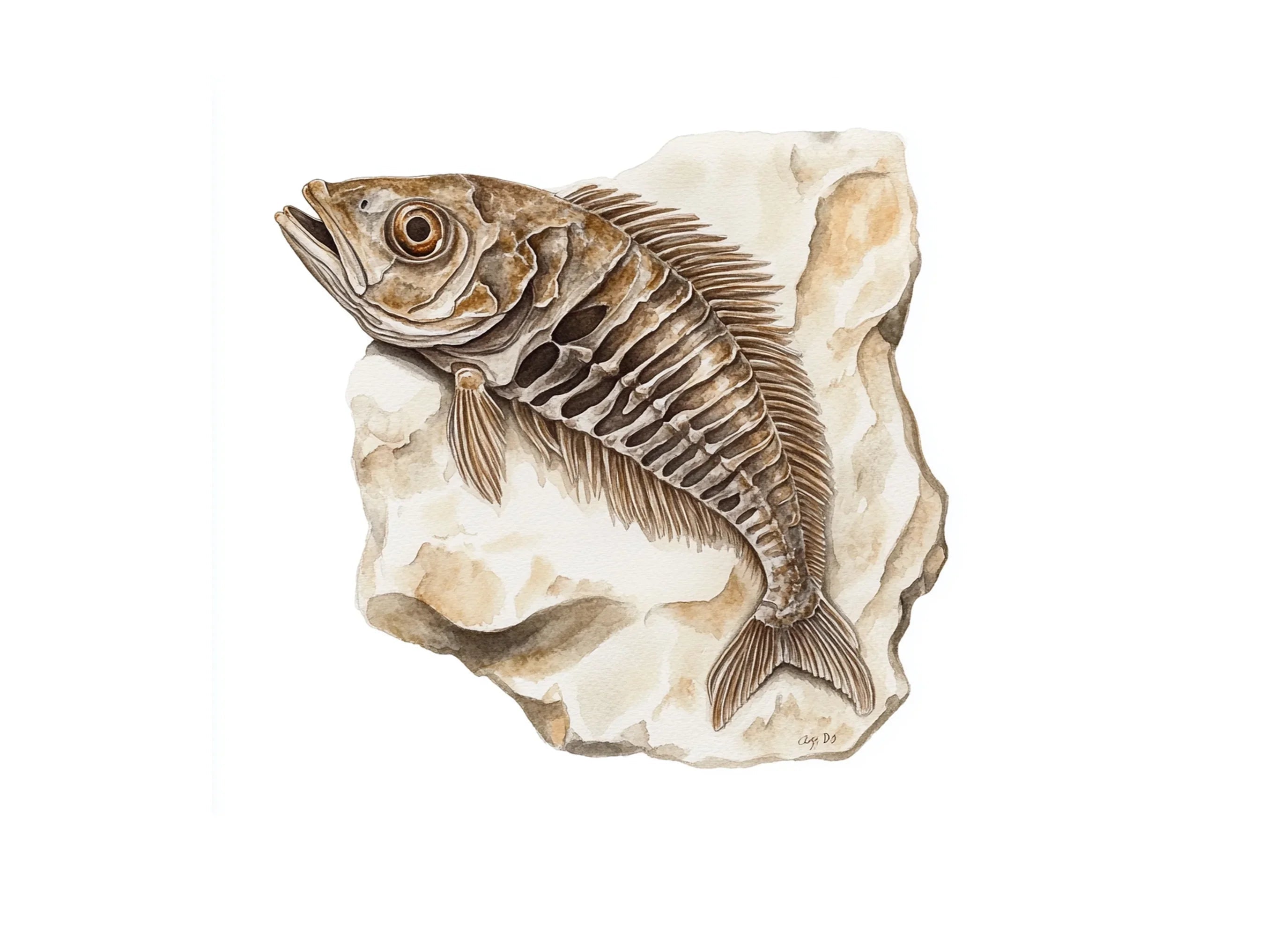 Fish Fossil Clipart Bundle