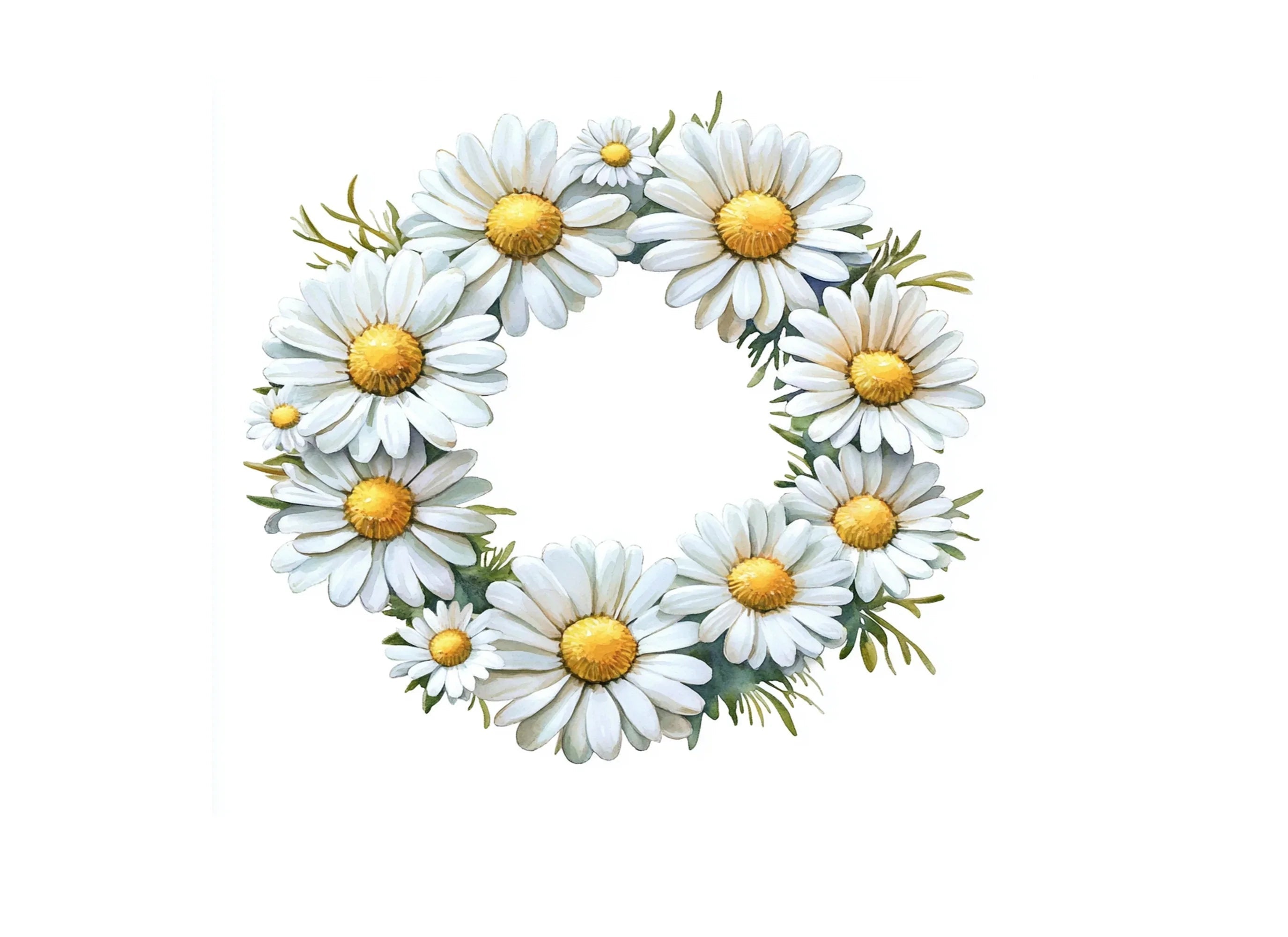 Daisy Wreath Clipart Bundle