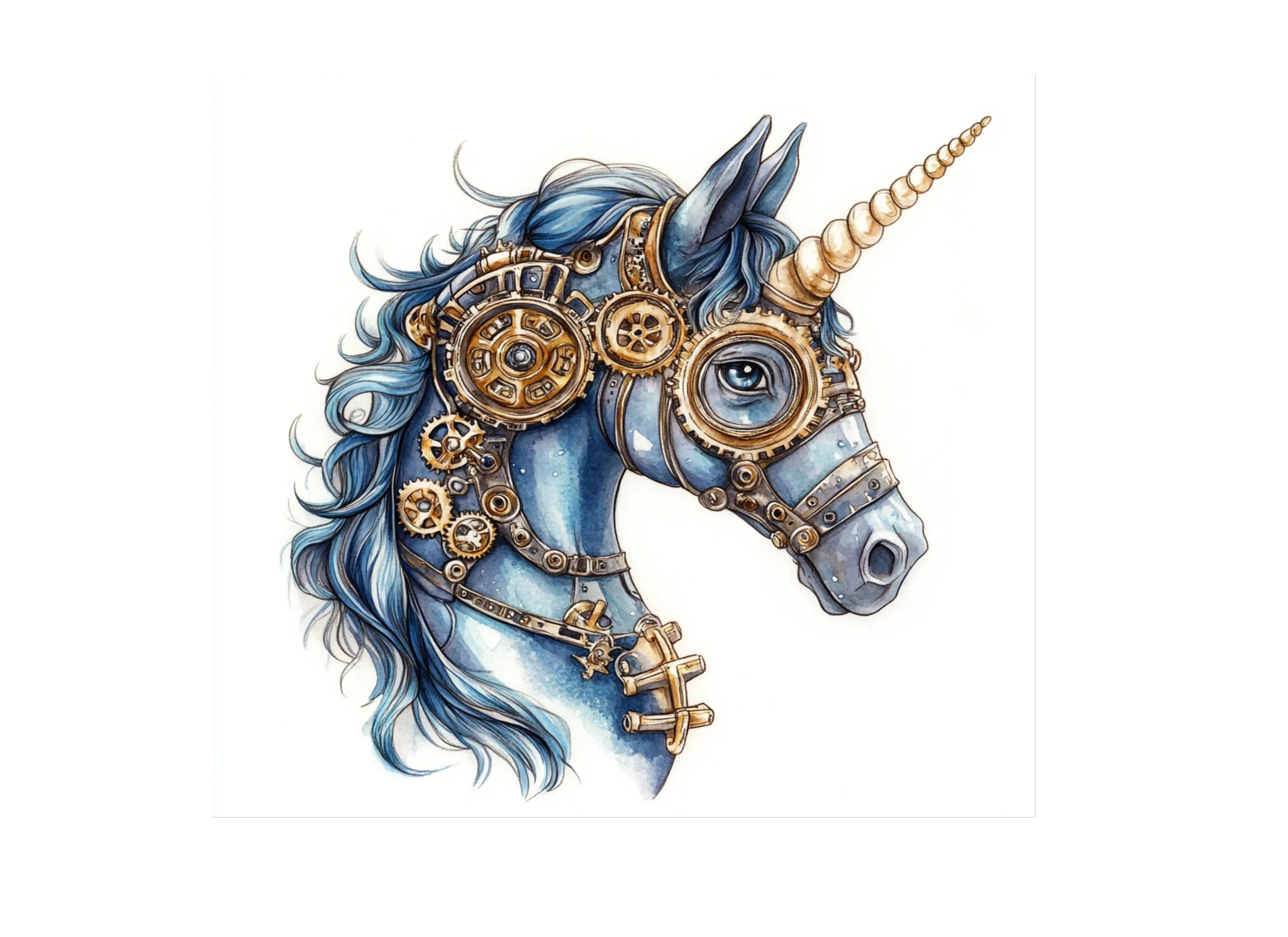Steampunk Unicorn Clipart Bundle