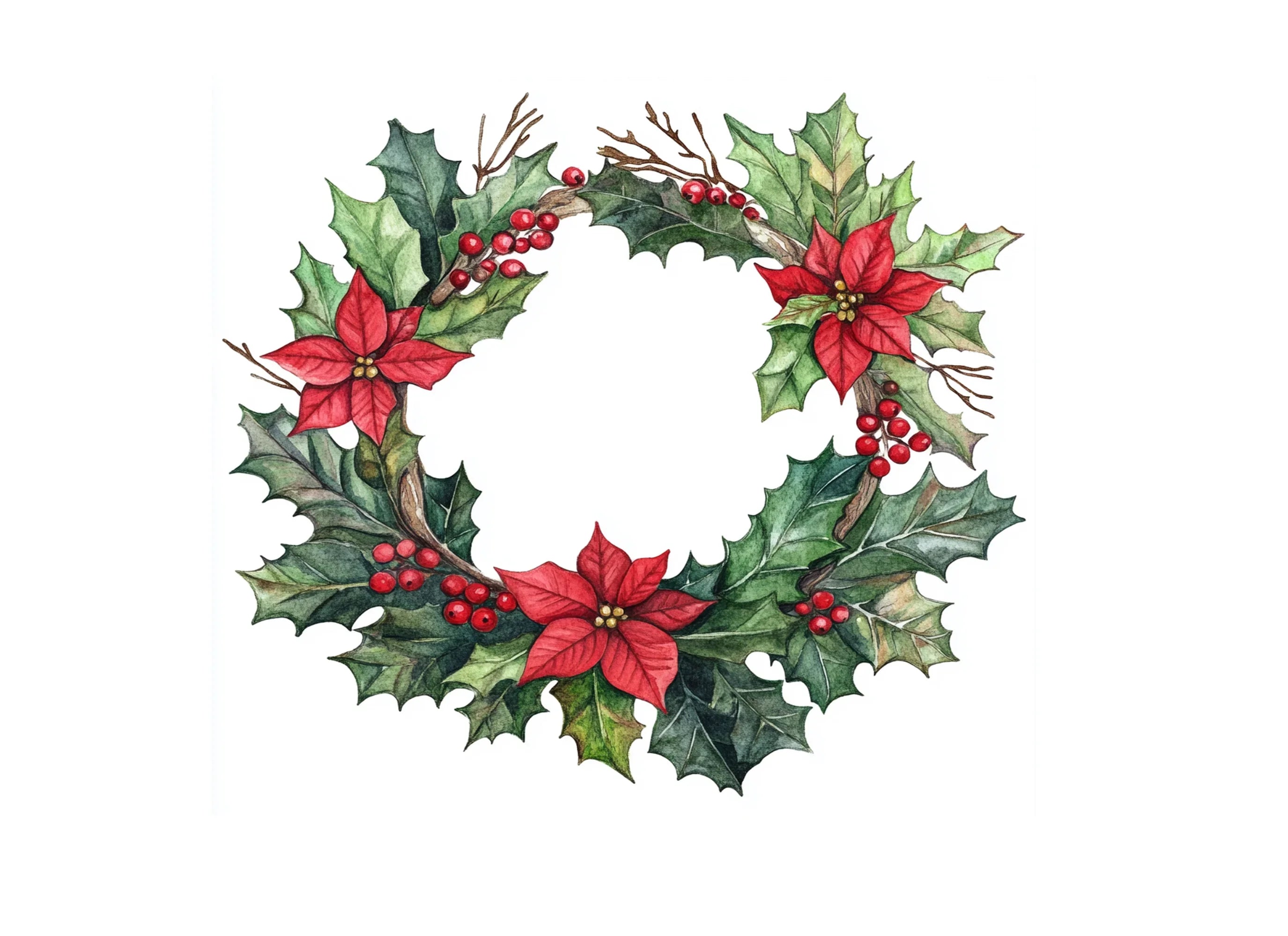Christmas Wreaths Clipart Bundle