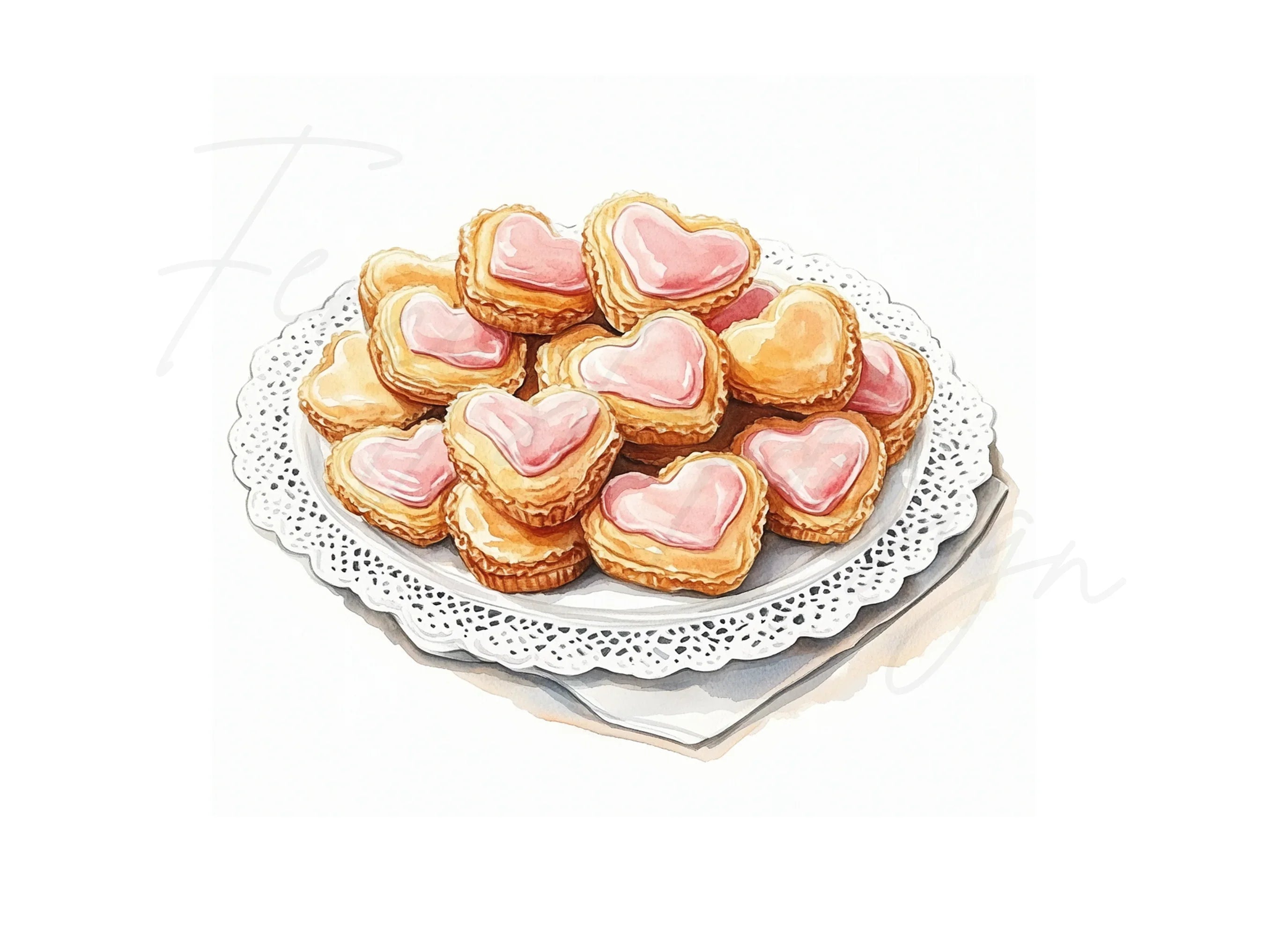 Heart Shaped Cookies Clipart Bundle