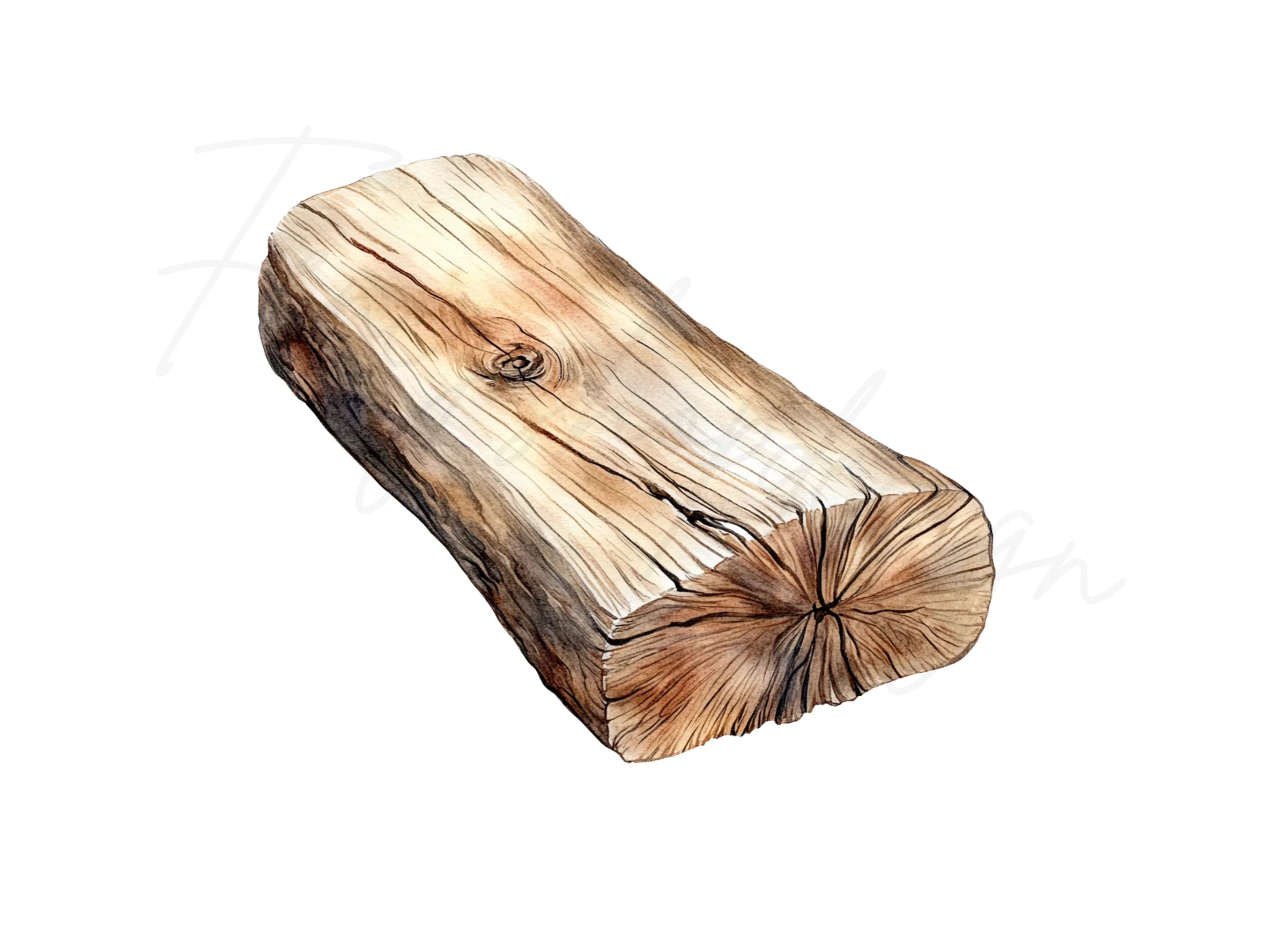 Rustic Wood Logs Clipart Bundle