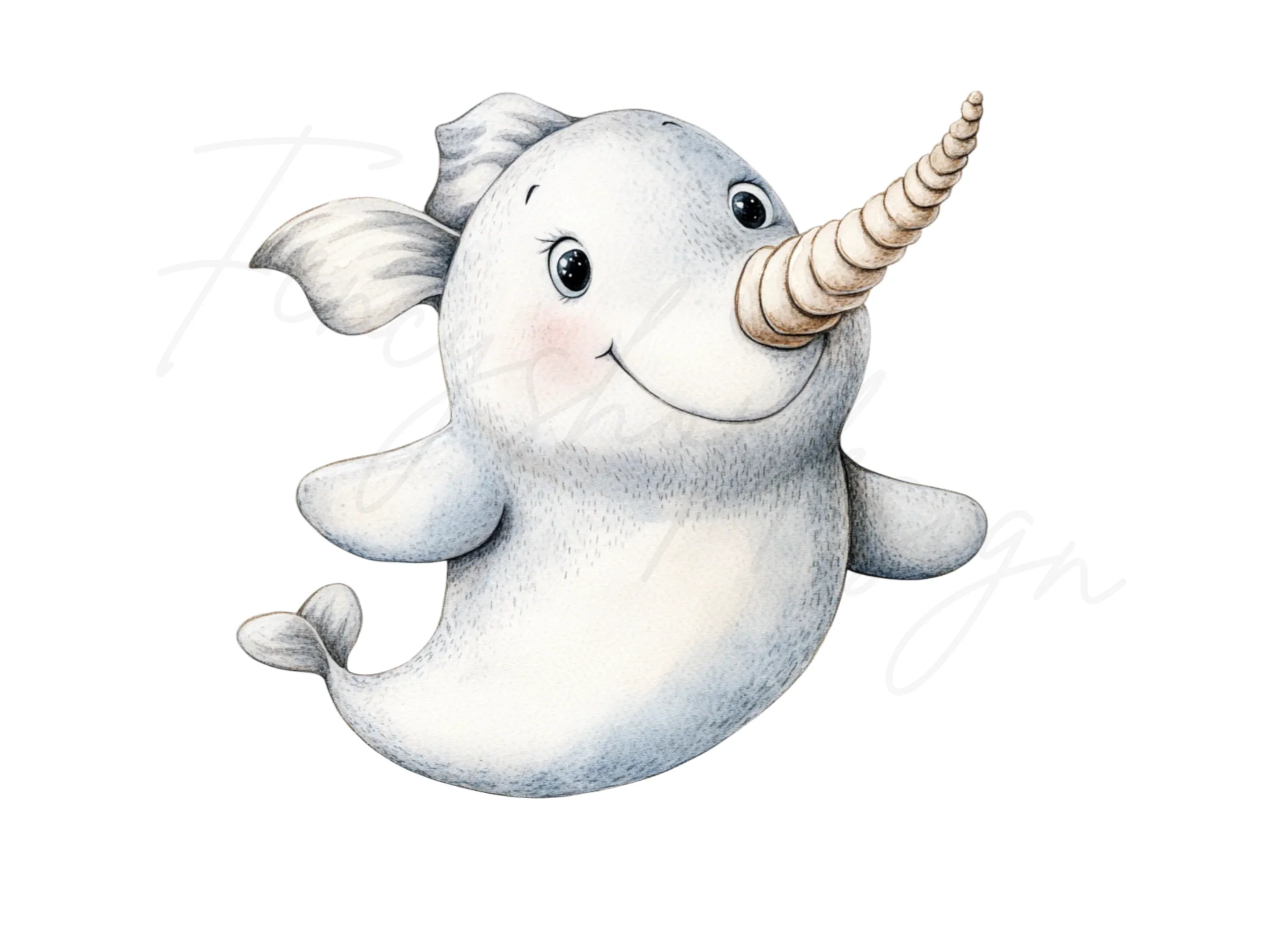 Adorable Narwhal Clipart Bundle