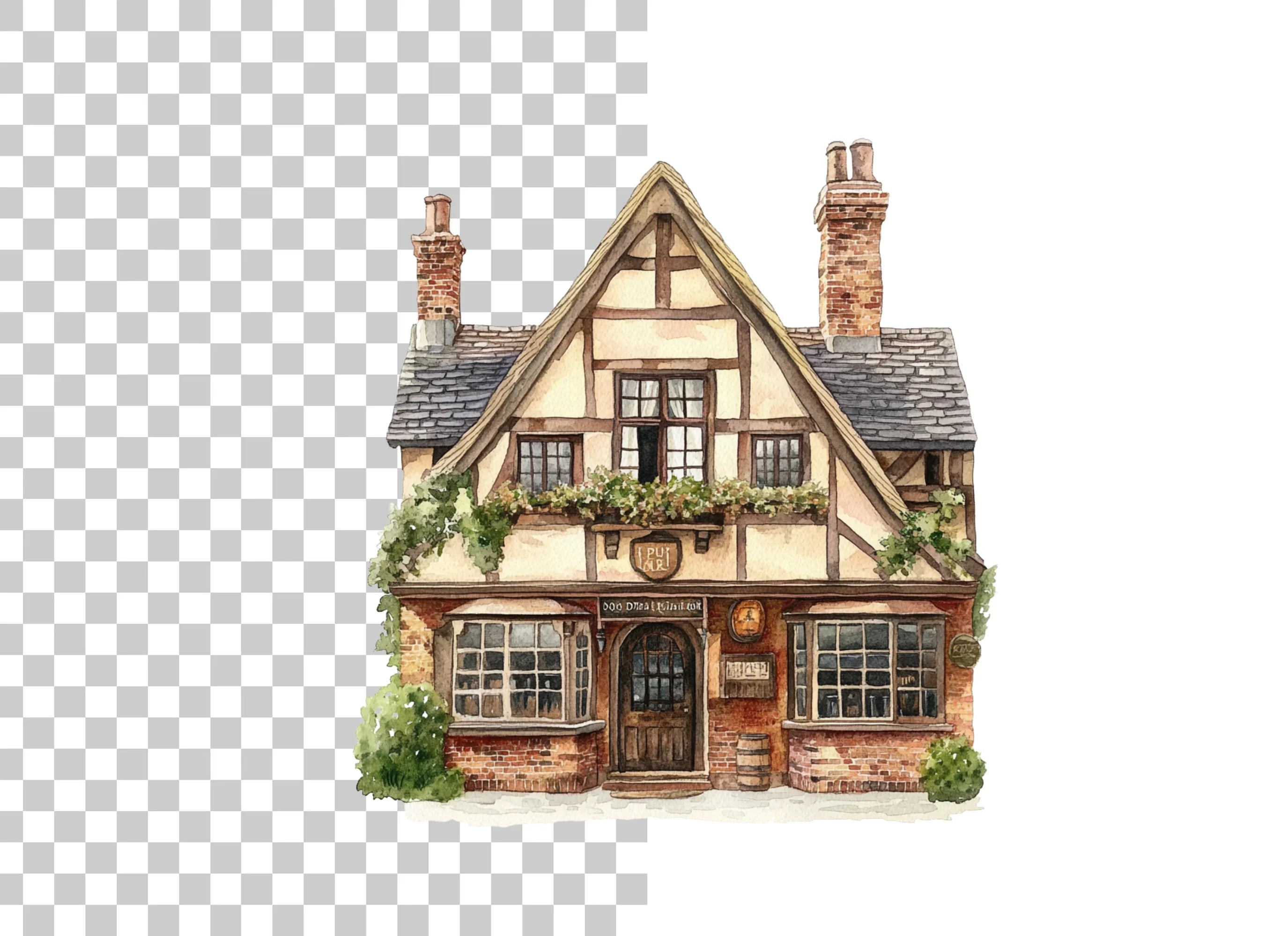 Charming English Cottage Clipart Bundle