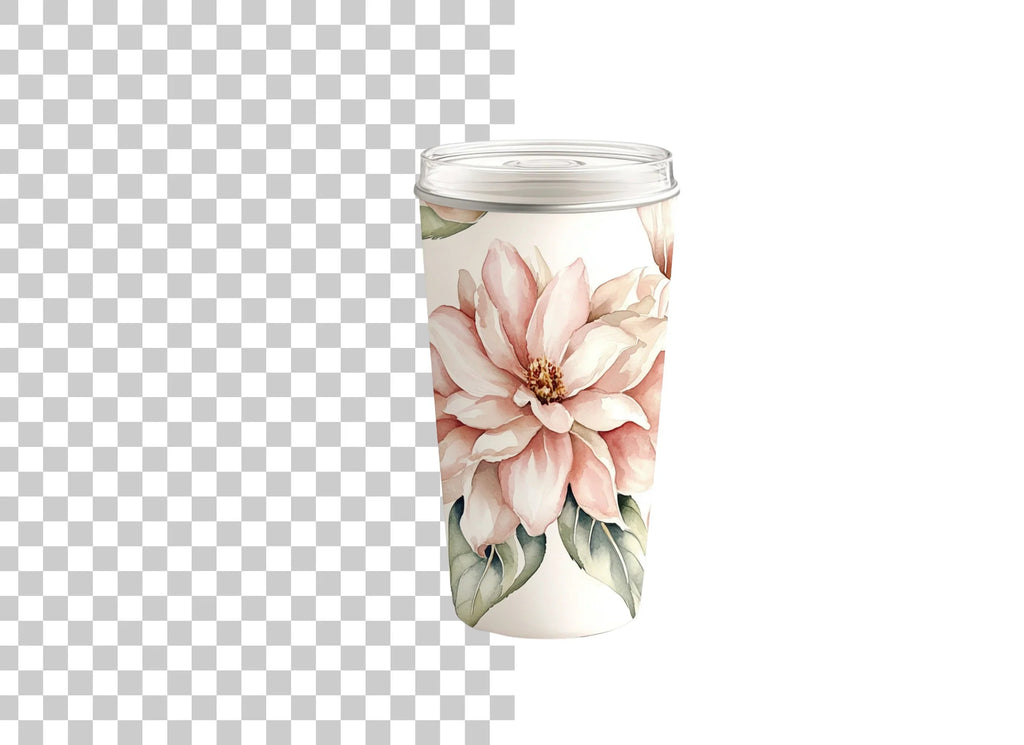 Floral Magnolia Tumbler Clipart Bundle