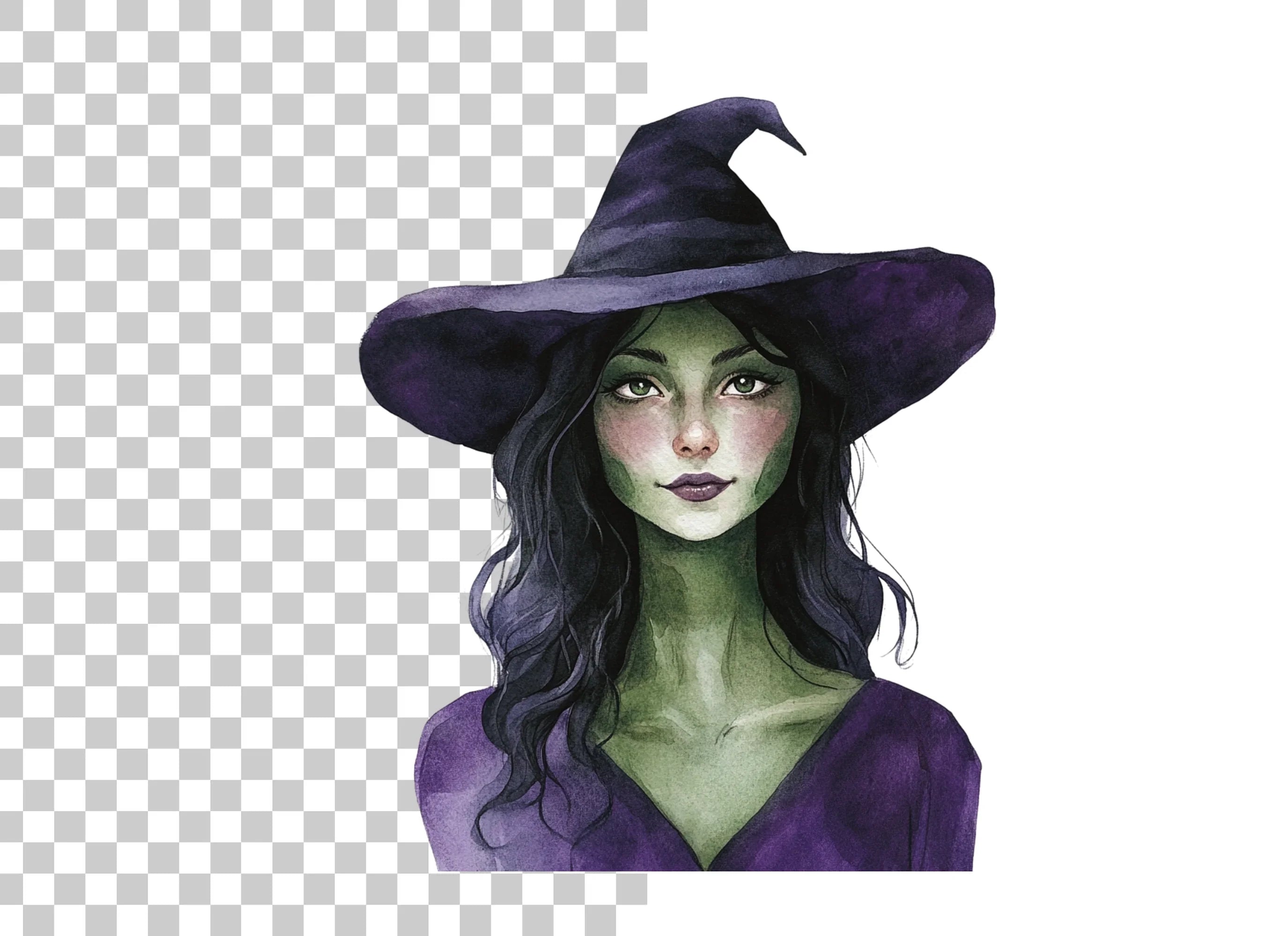 Mysterious Witch Portraits Clipart Bundle