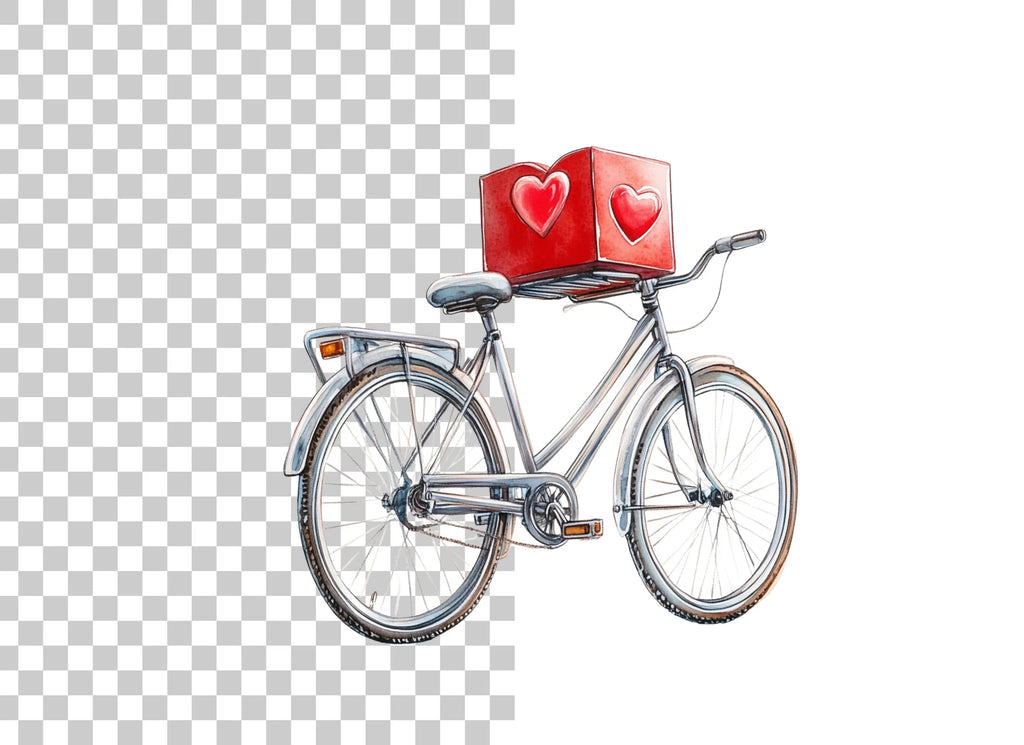Bicycle with Heart Box Clipart Bundle