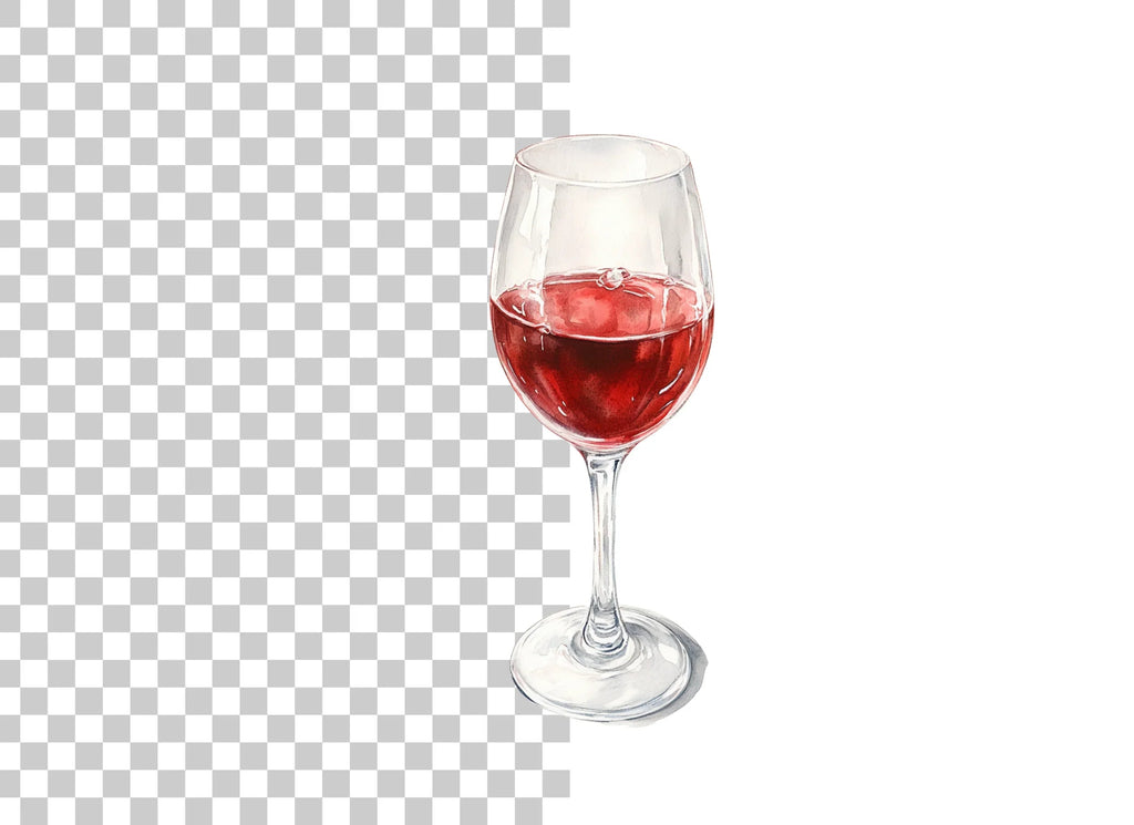 Elegant Red Wine Glass Clipart Bundle