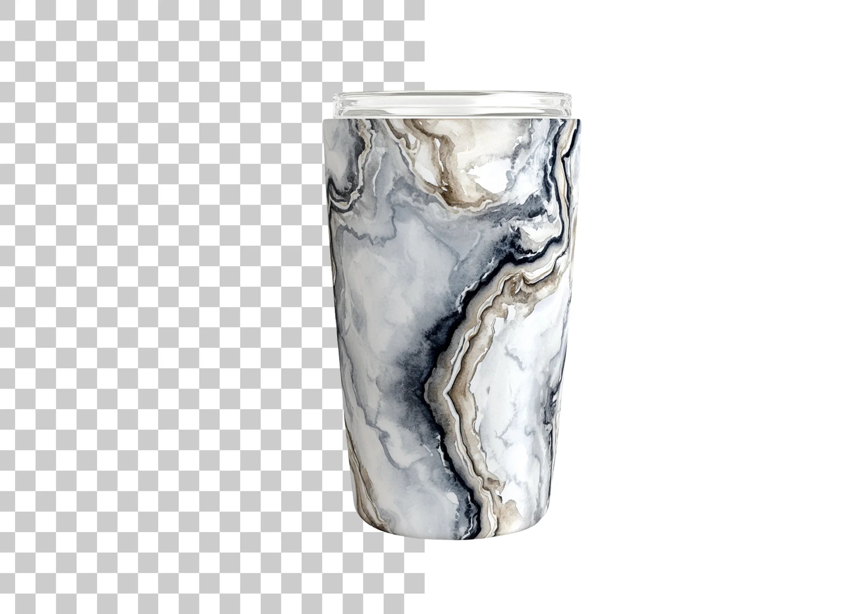 Abstract Swirl Marble Tumbler Clipart Bundle