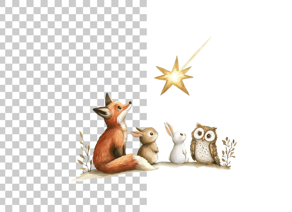 Woodland Animals Stargazing Clipart Bundle