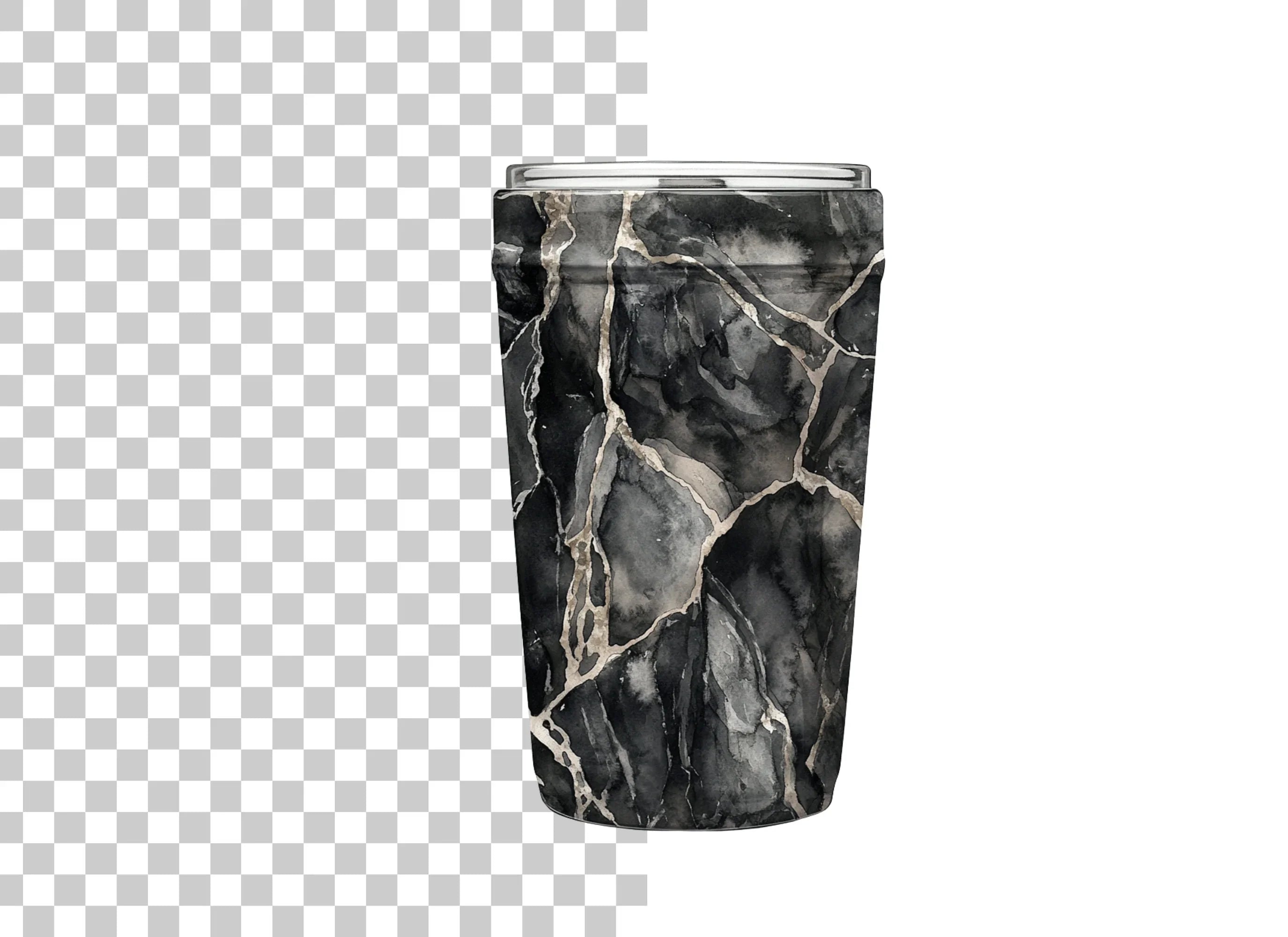 Black and Gold Marble Tumbler Clipart Bundle