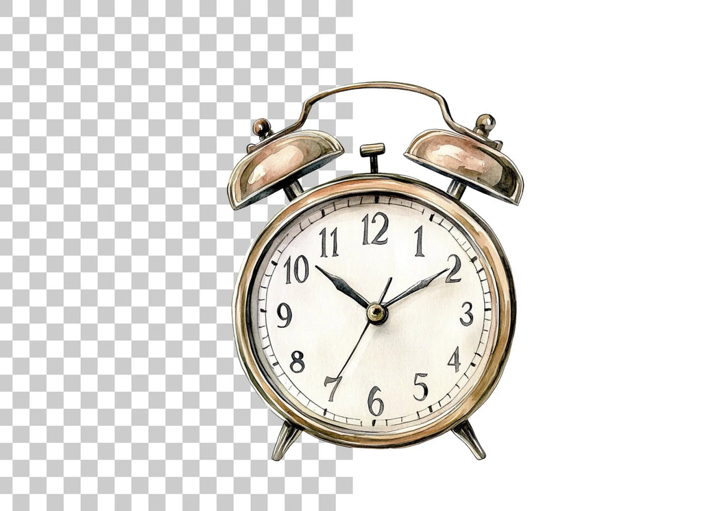 Vintage Alarm Clock Clipart Bundle