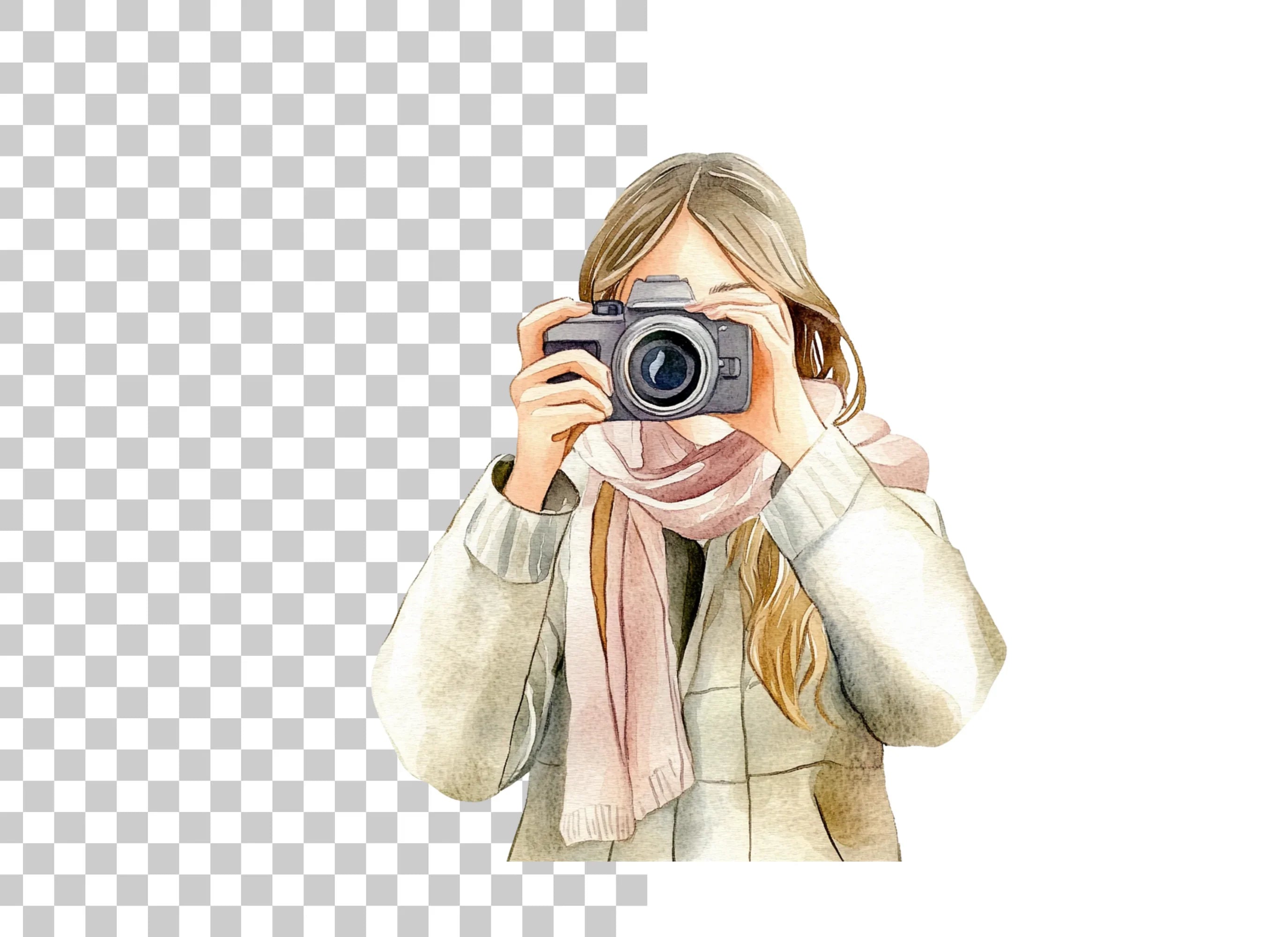 Girl With Camera Clipart Bundle