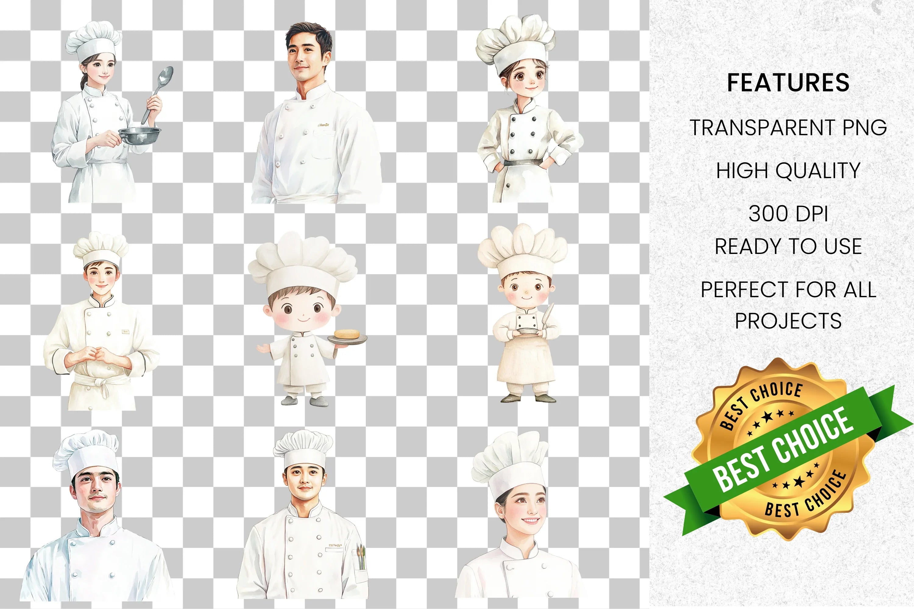 Professional Chef Clipart Bundle