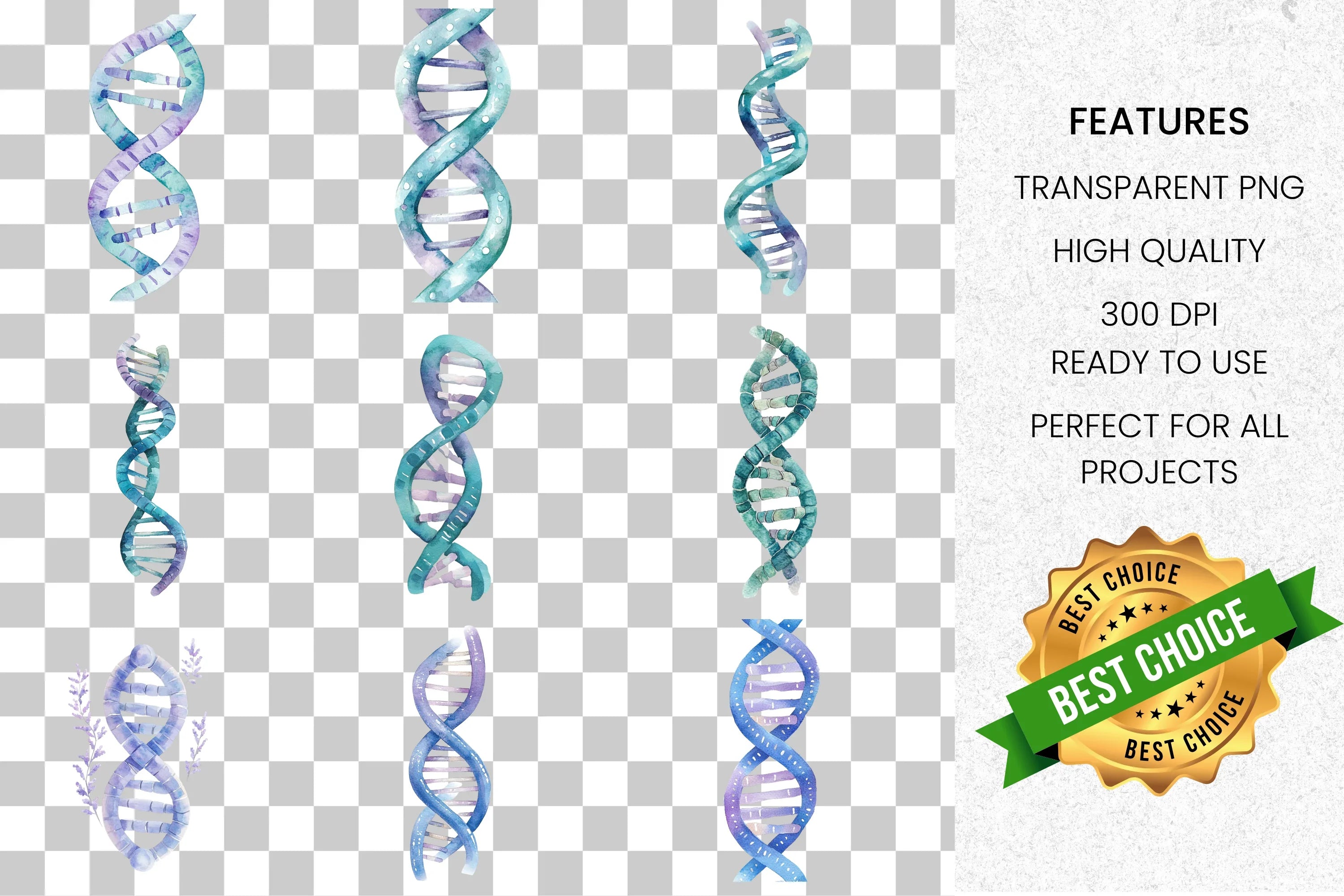 DNA Helix Science Clipart Bundle