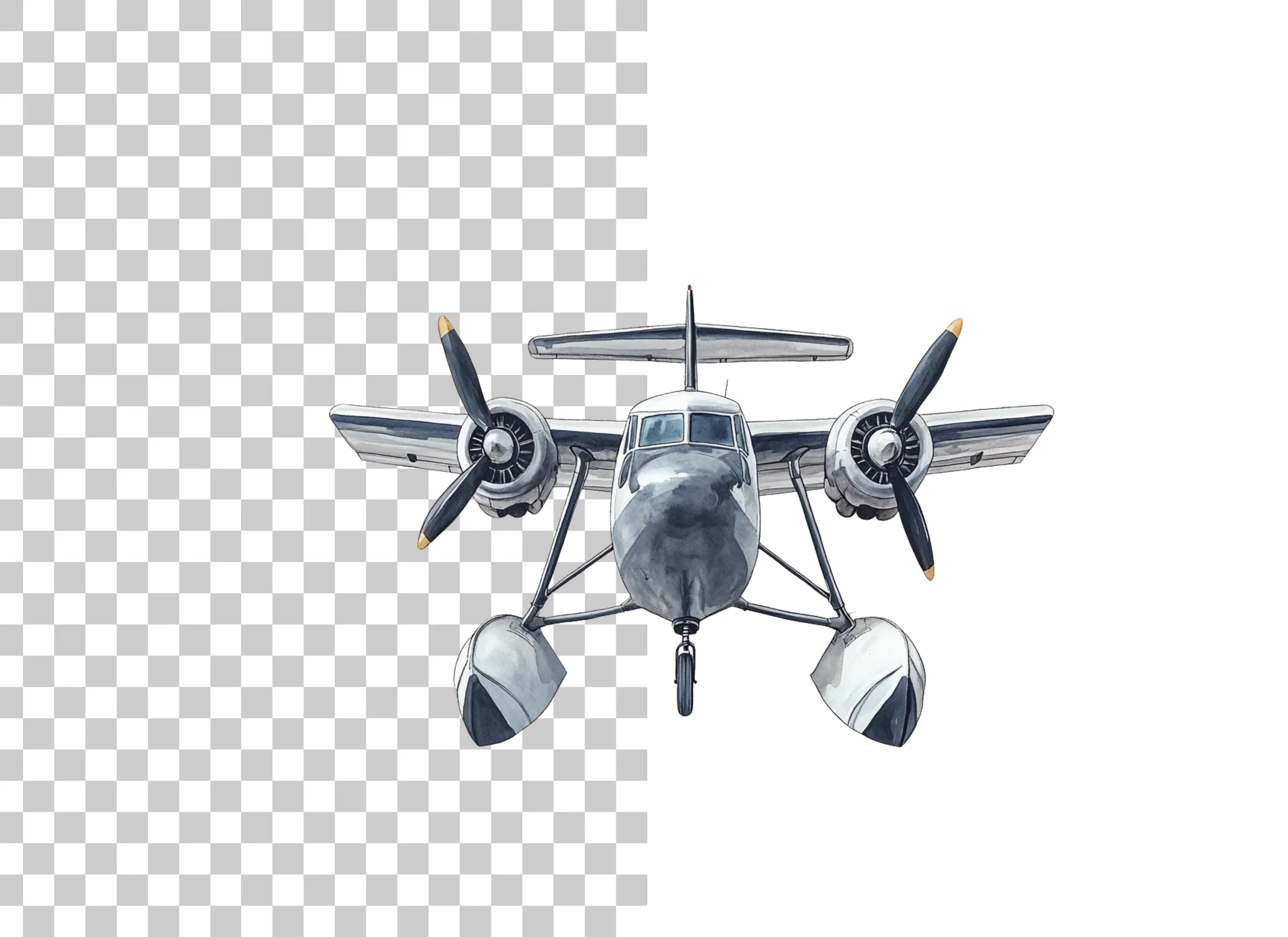 Top View Seaplane Clipart Bundle