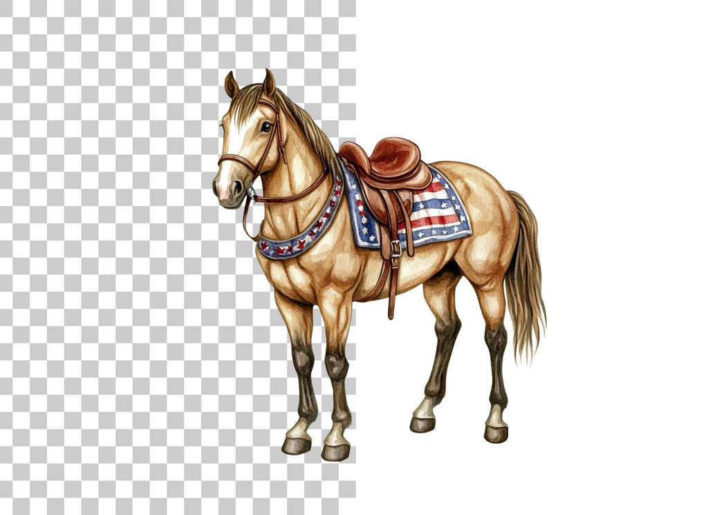 Patriotic Horse Clipart Bundle