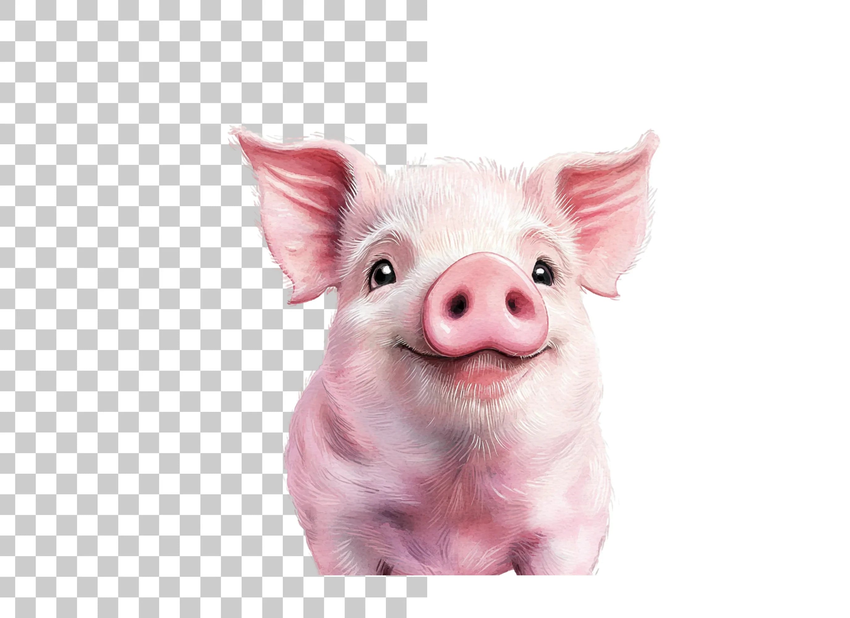 Cute Pig Faces Clipart Bundle