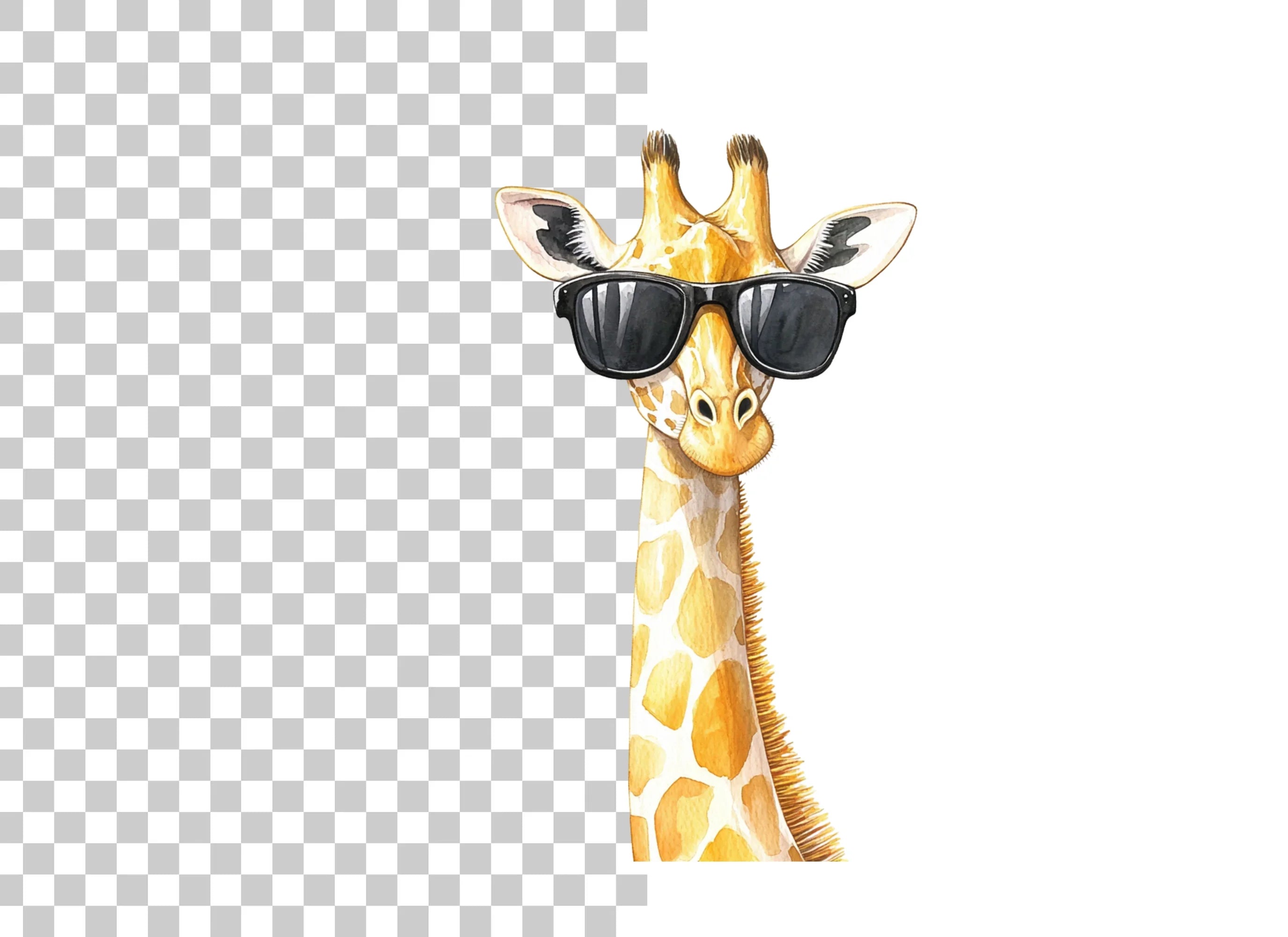 Stylish Giraffe Heads with Shades Clipart Bundle