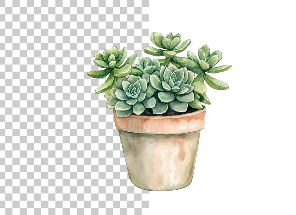 Succulent Plant Pot Clipart Bundle
