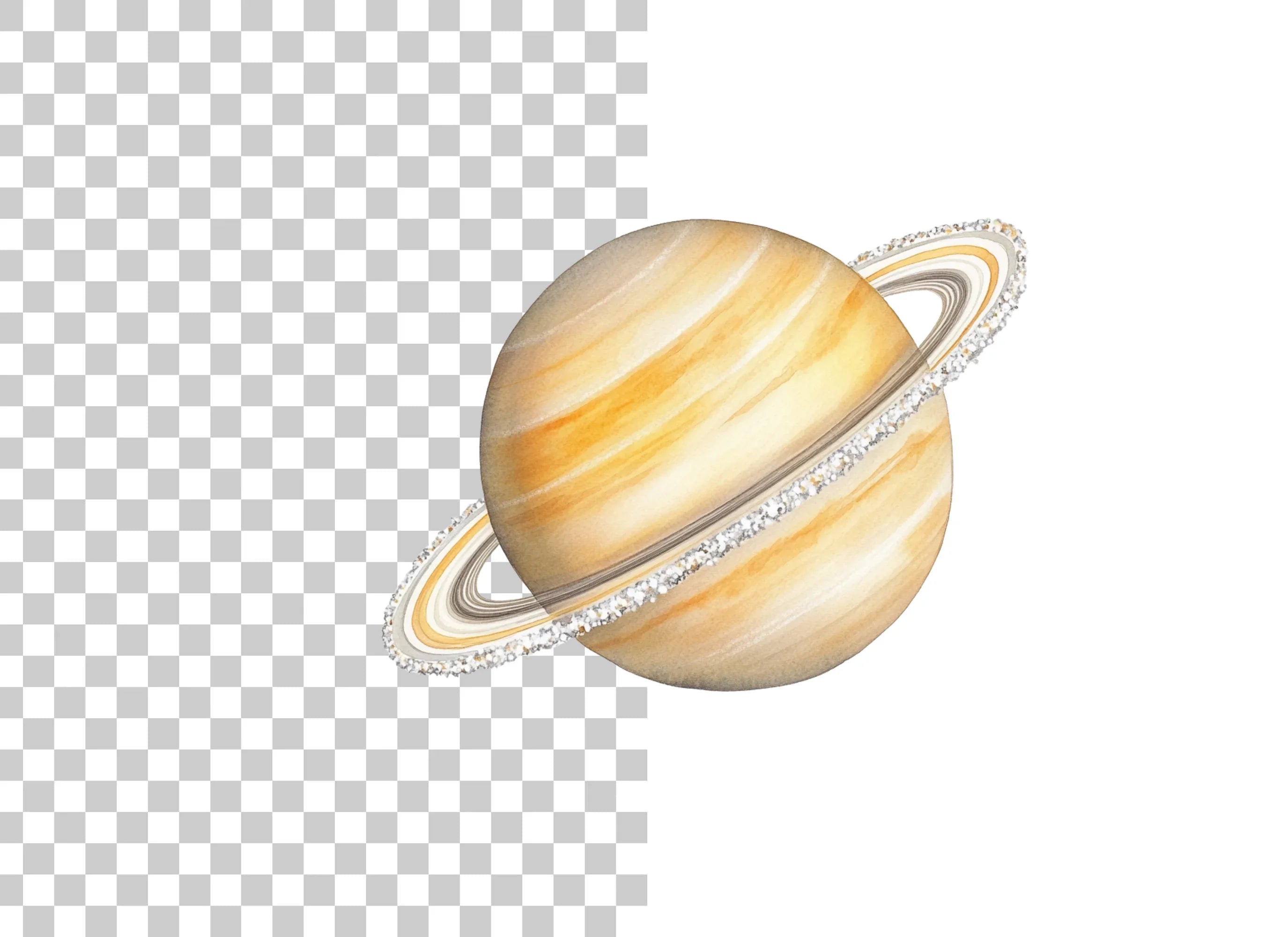 Sparkling Saturn Planet Clipart Bundle