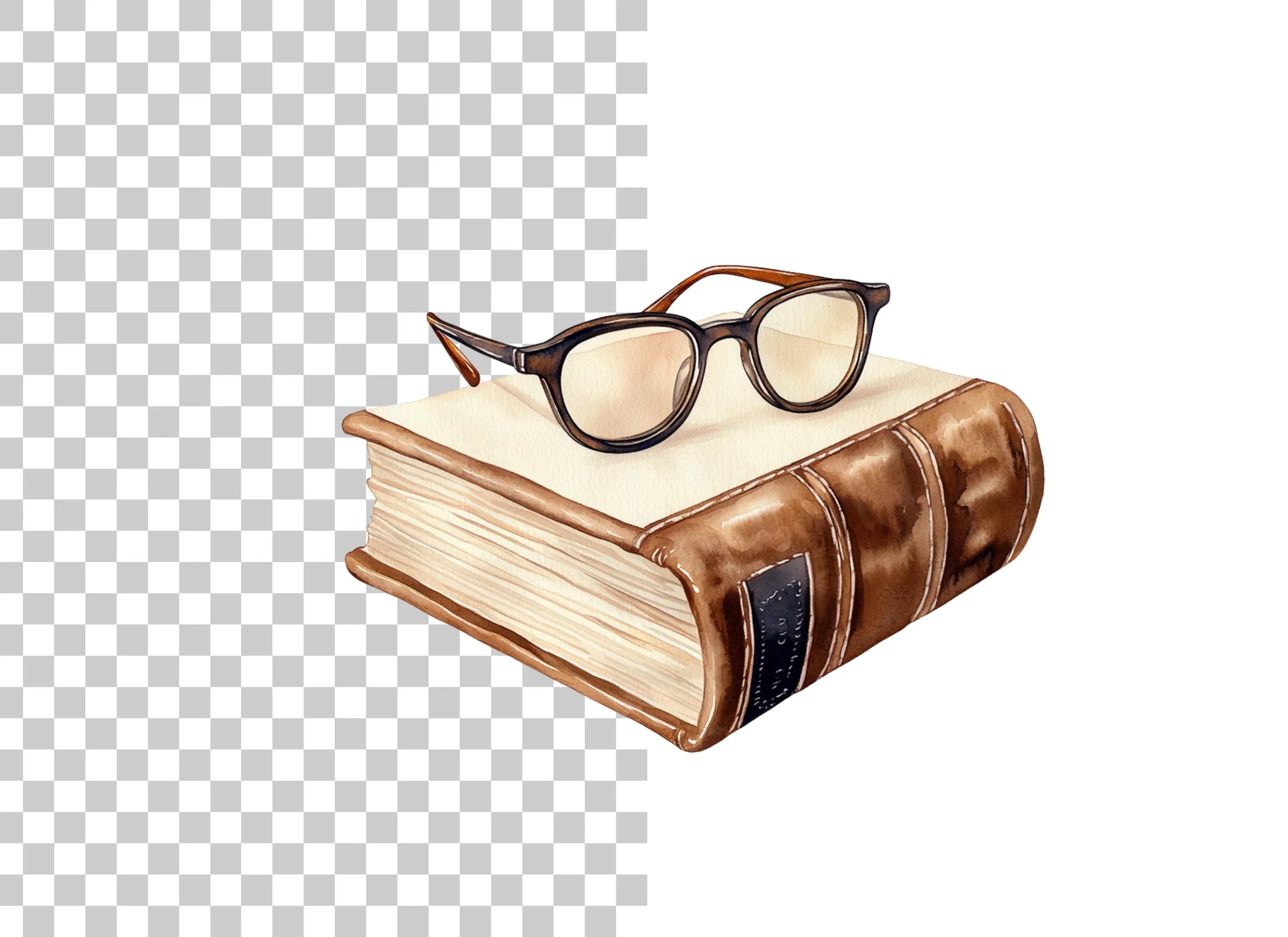 Vintage Books and Glasses Clipart Bundle