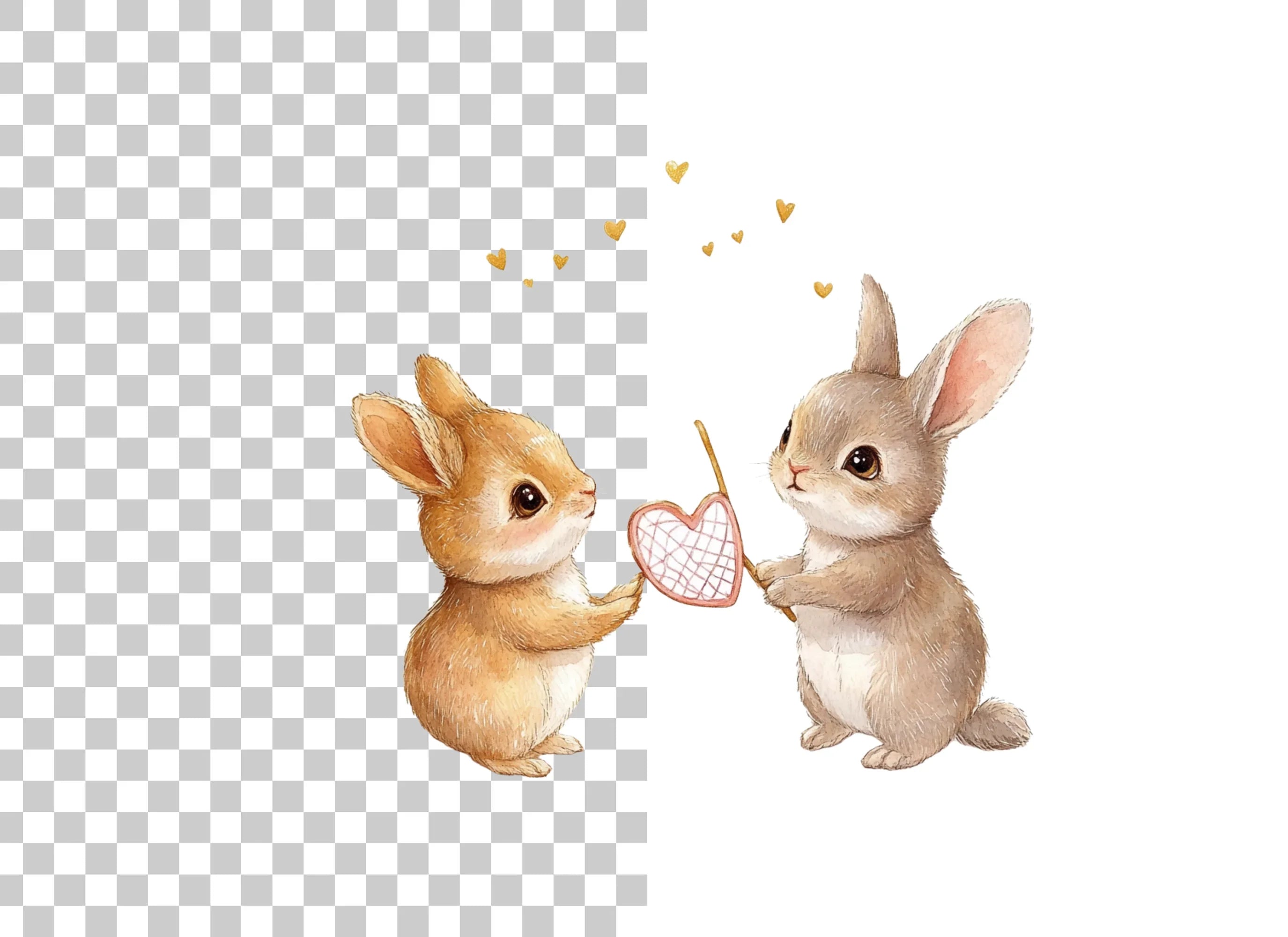 Adorable Bunny Love Clipart Bundle