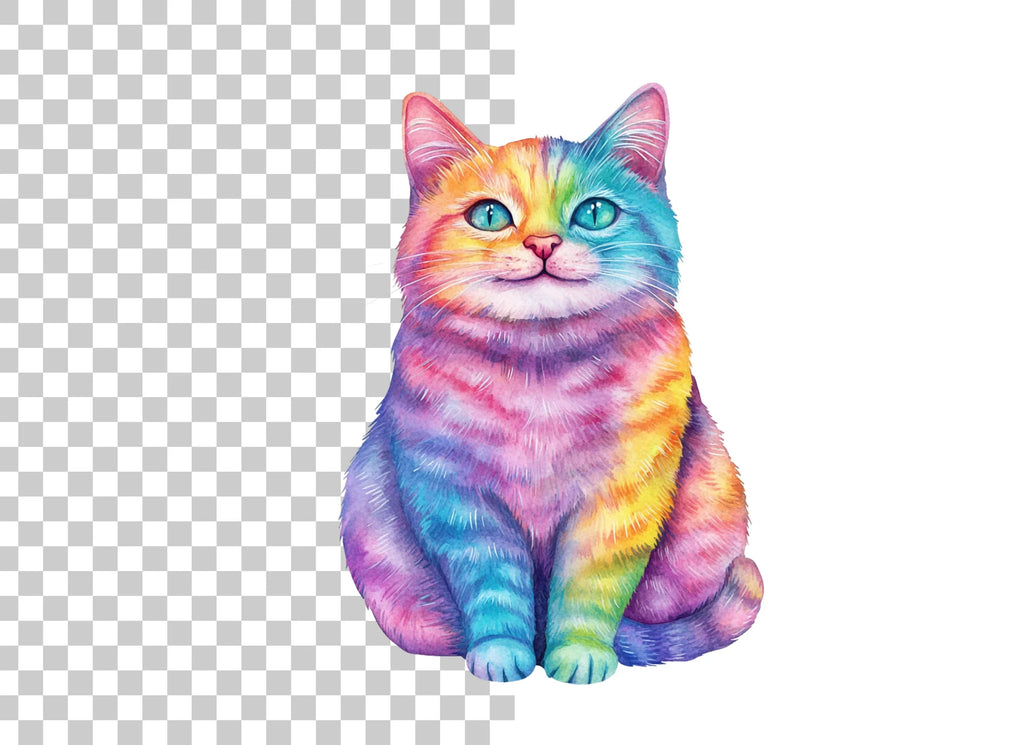 Rainbow Kittens Clipart Bundle