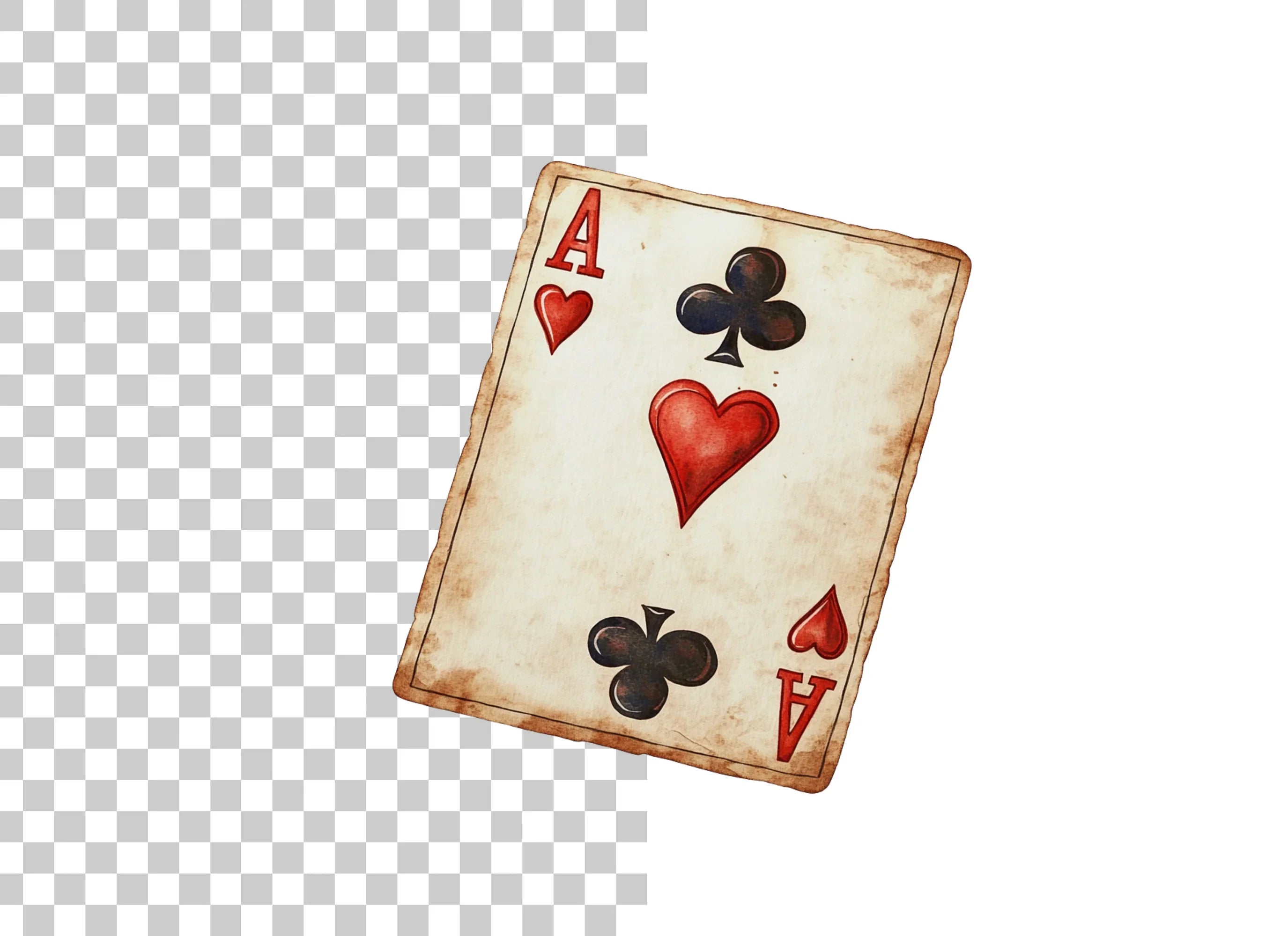 Vintage Ace Playing Card Clipart Bundle