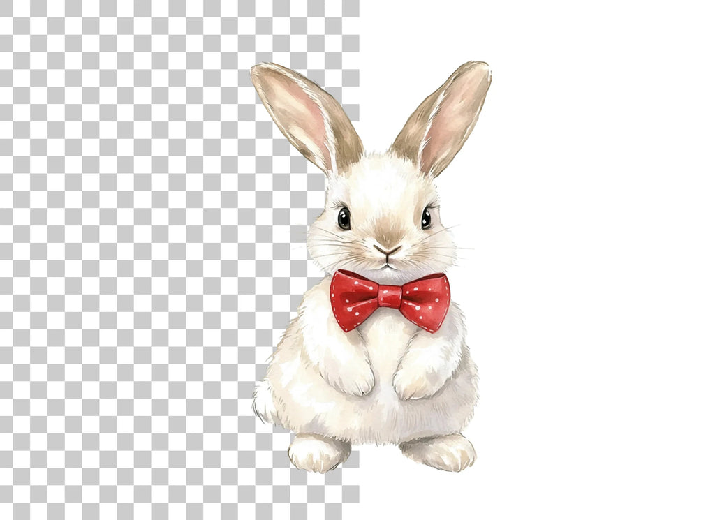 Charming Bunny with Bow Tie Clipart Bundle