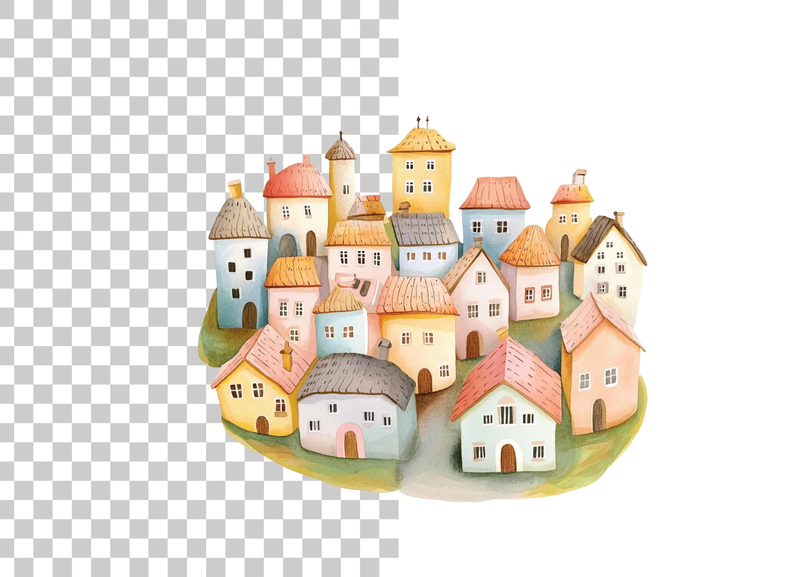 Charming Village Clipart Bundle