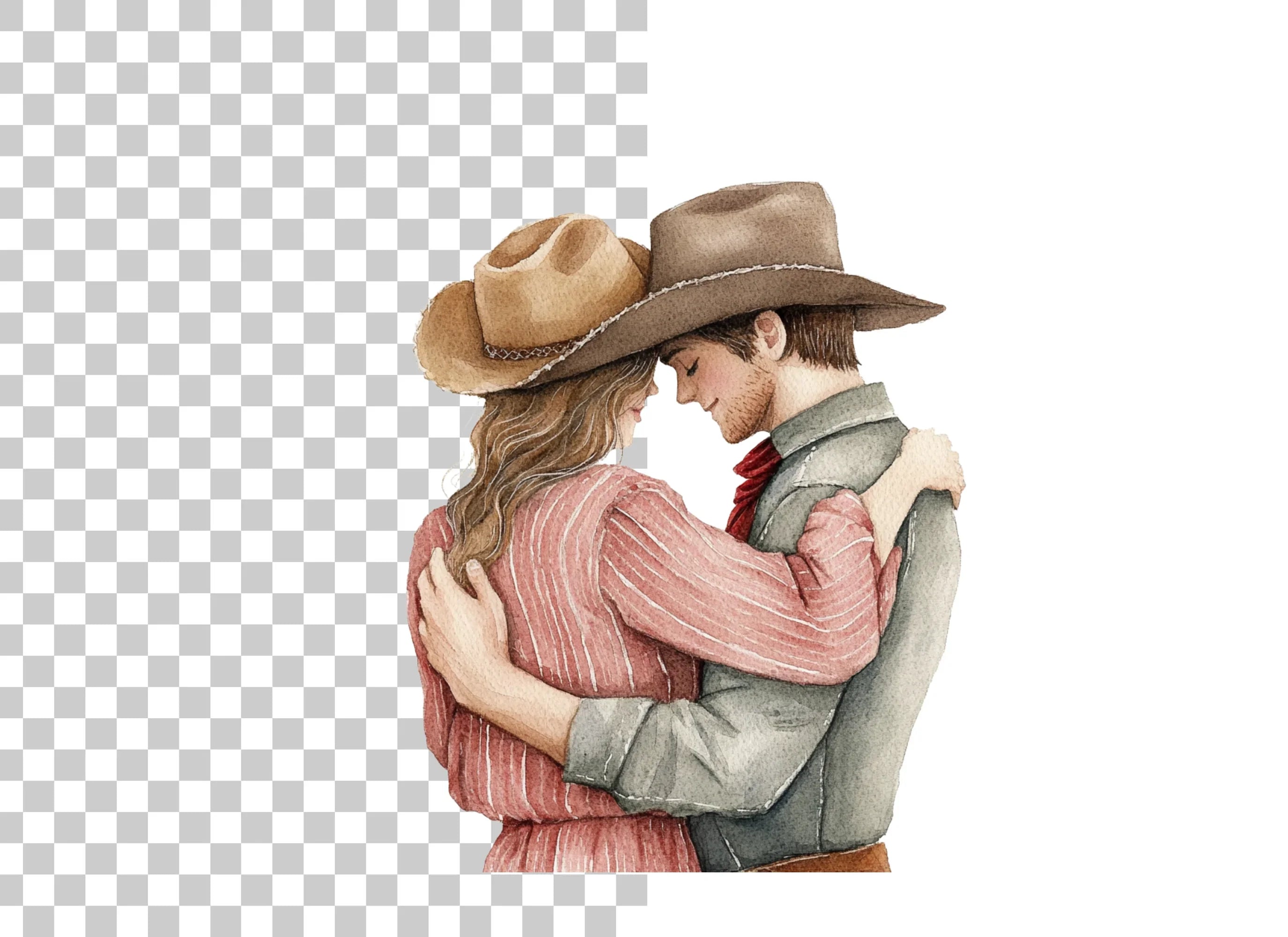 Romantic Cowboy Couple Clipart Bundle