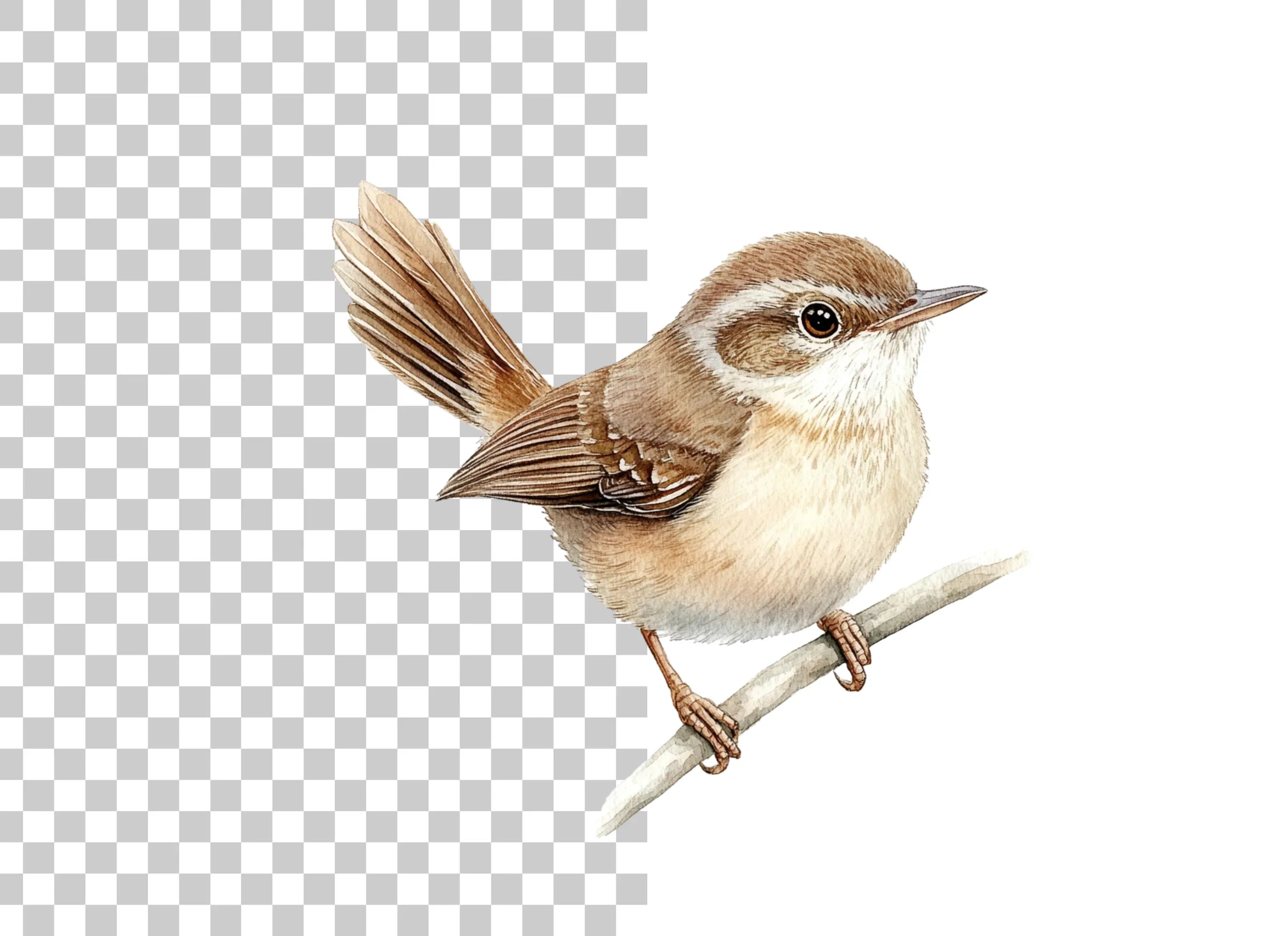 Small Brown Bird Perched Clipart Bundle