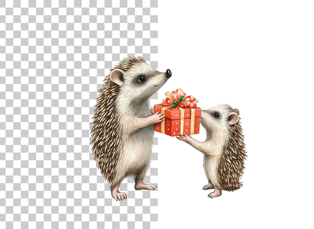 Hedgehog Family Gift Exchange Clipart Bundle