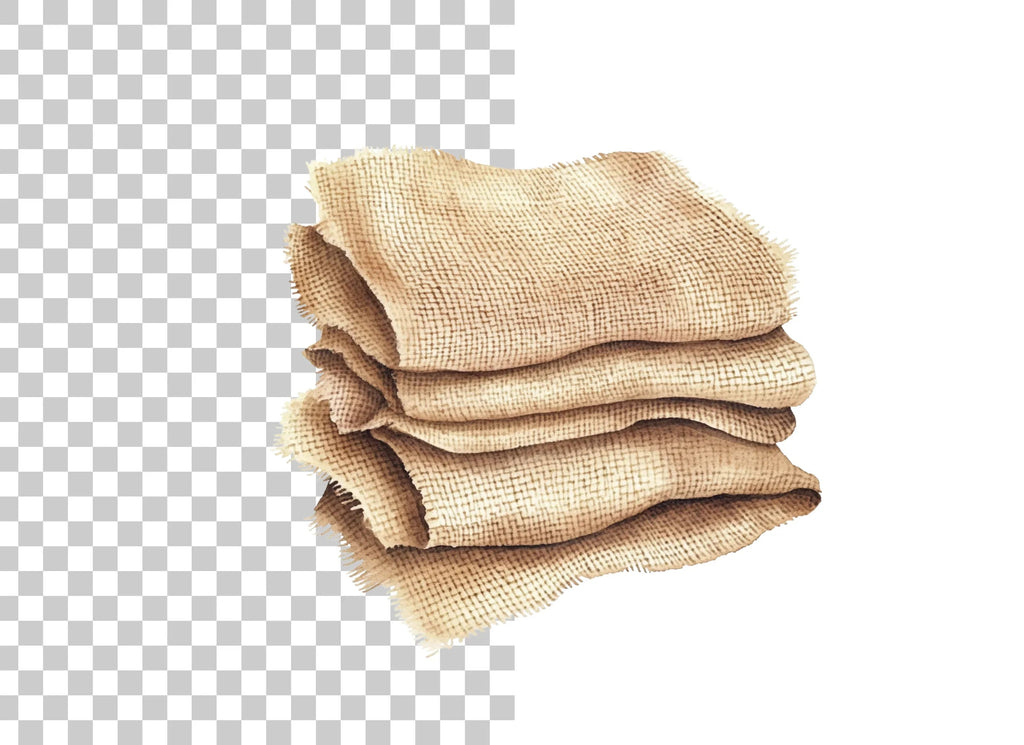 Rustic Burlap Fabric Clipart Bundle